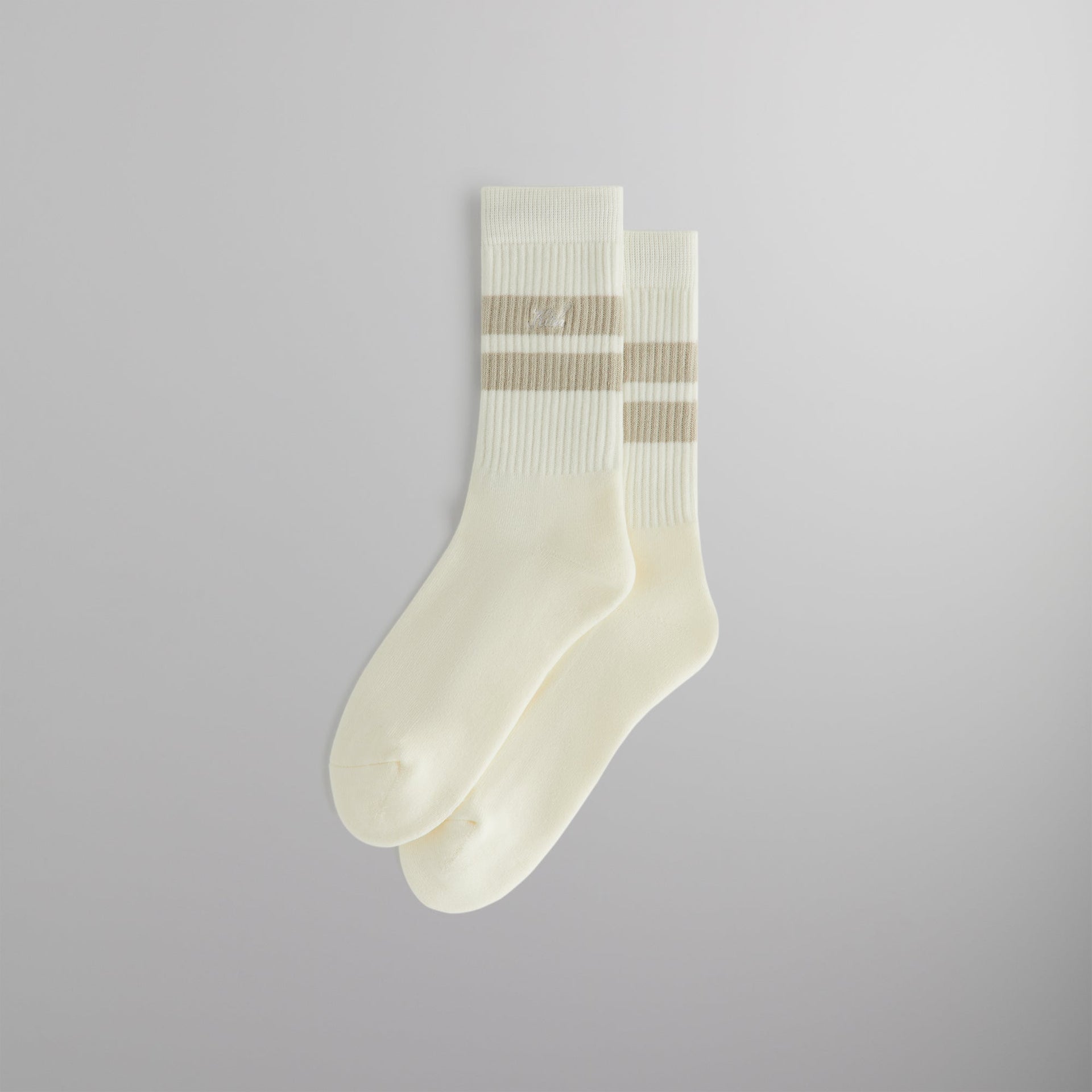 Kith Double Stripe Script Embroidered Cotton Crew Socks - Hallow PH