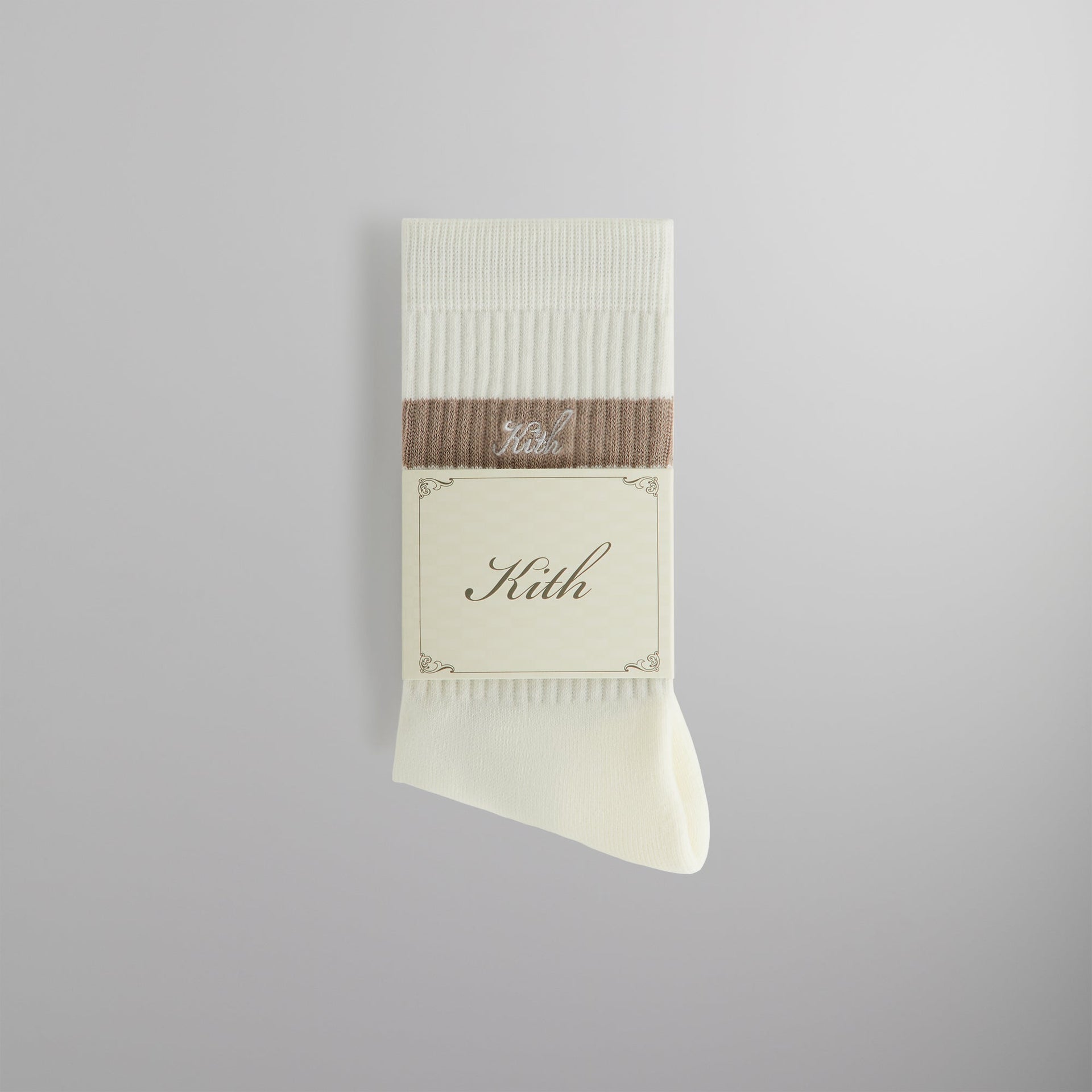 Kith Double Stripe Script Embroidered Cotton Crew Socks - Molecule PH