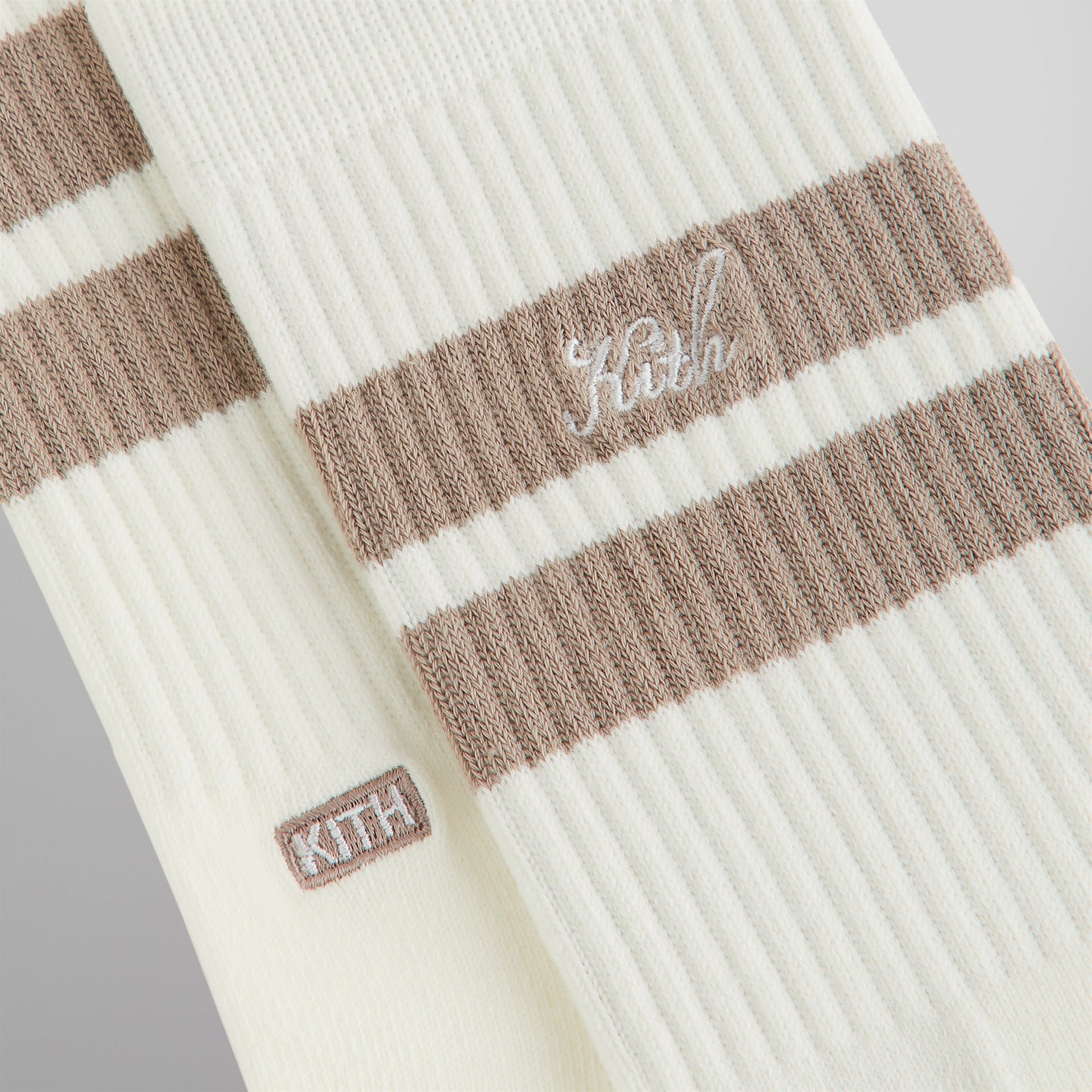 Kith Double Stripe Script Embroidered Cotton Crew Socks - Molecule PH