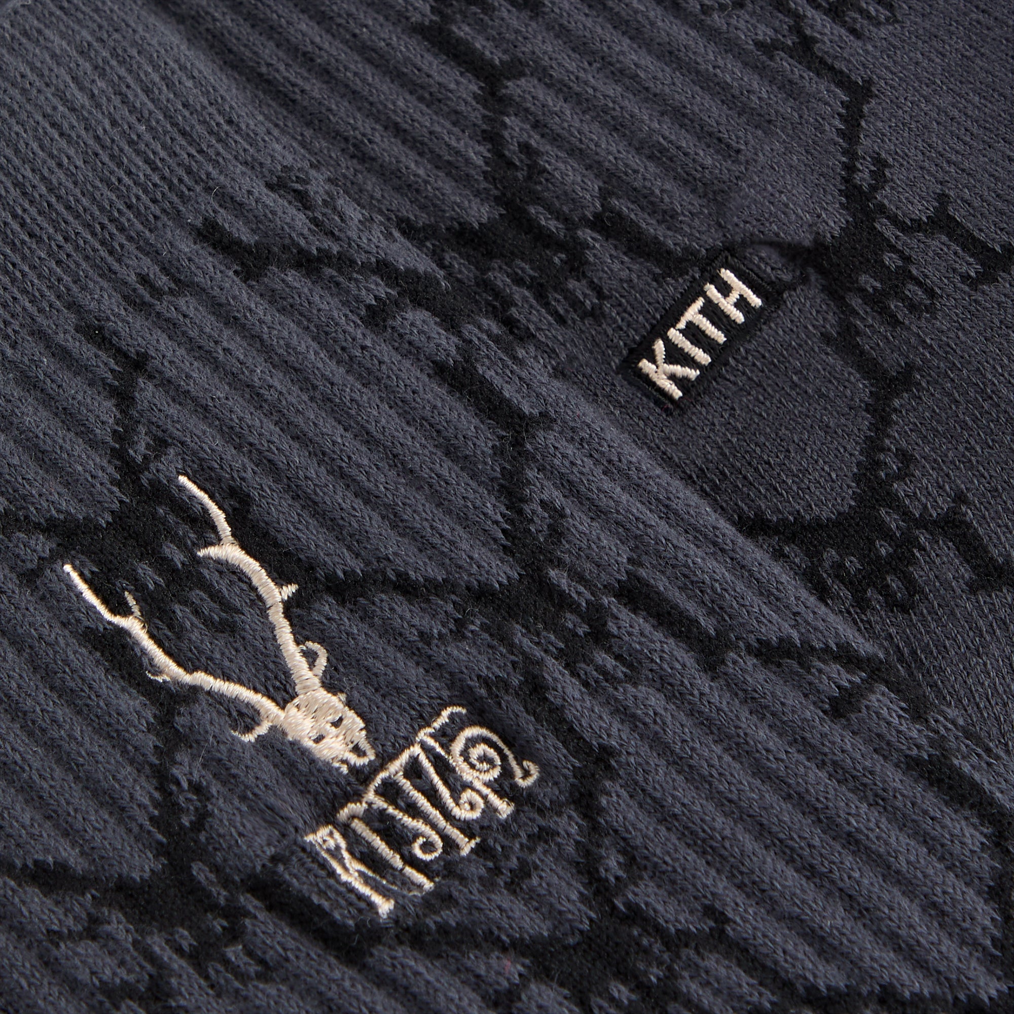 25SS★【Kith】for South2 West8 Monogram Jacquard Crew Socks Kith for South2 West8 Monogram Jacquard Crew Socks - Black