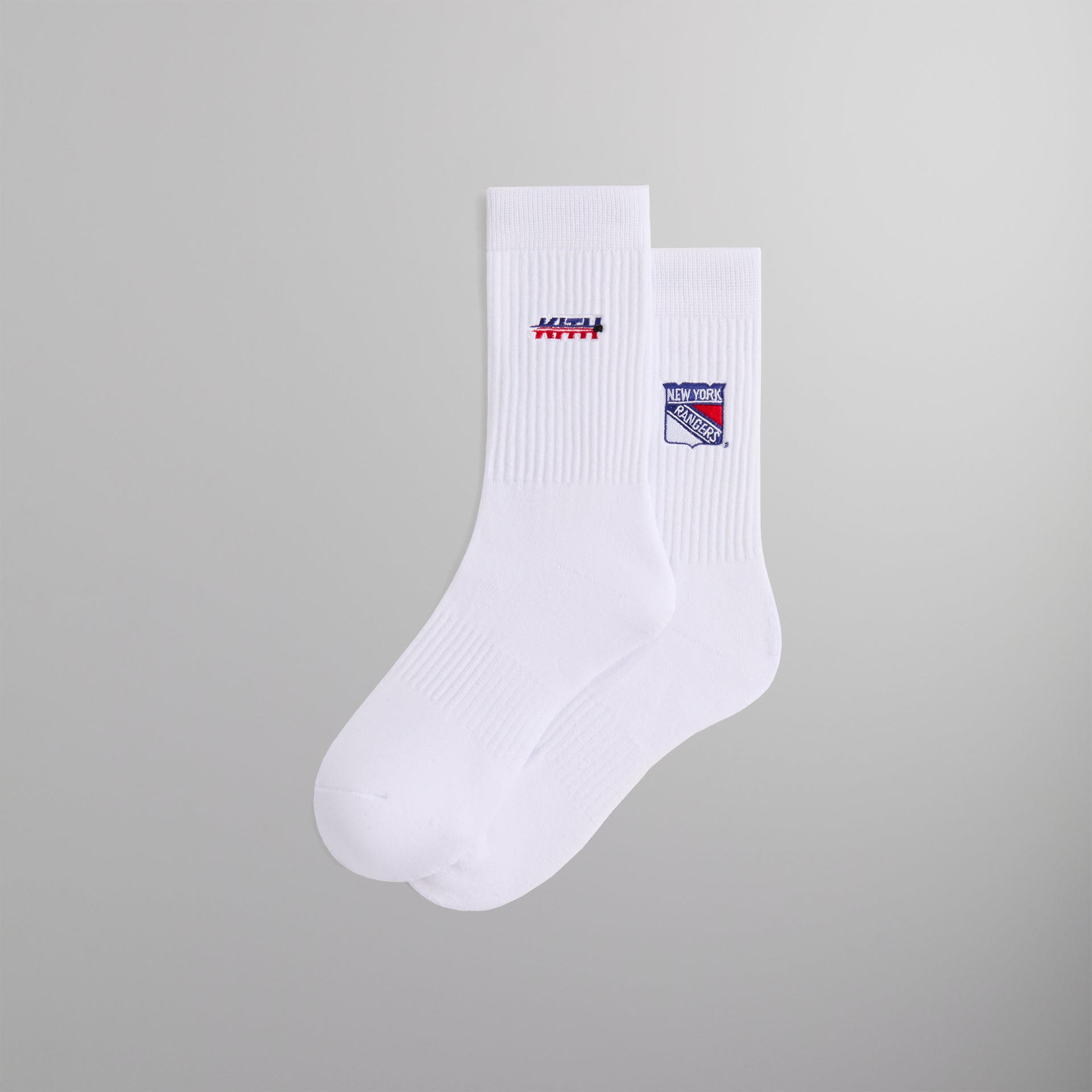 Kith for the New York Rangers Puck Logo Crew Socks - White