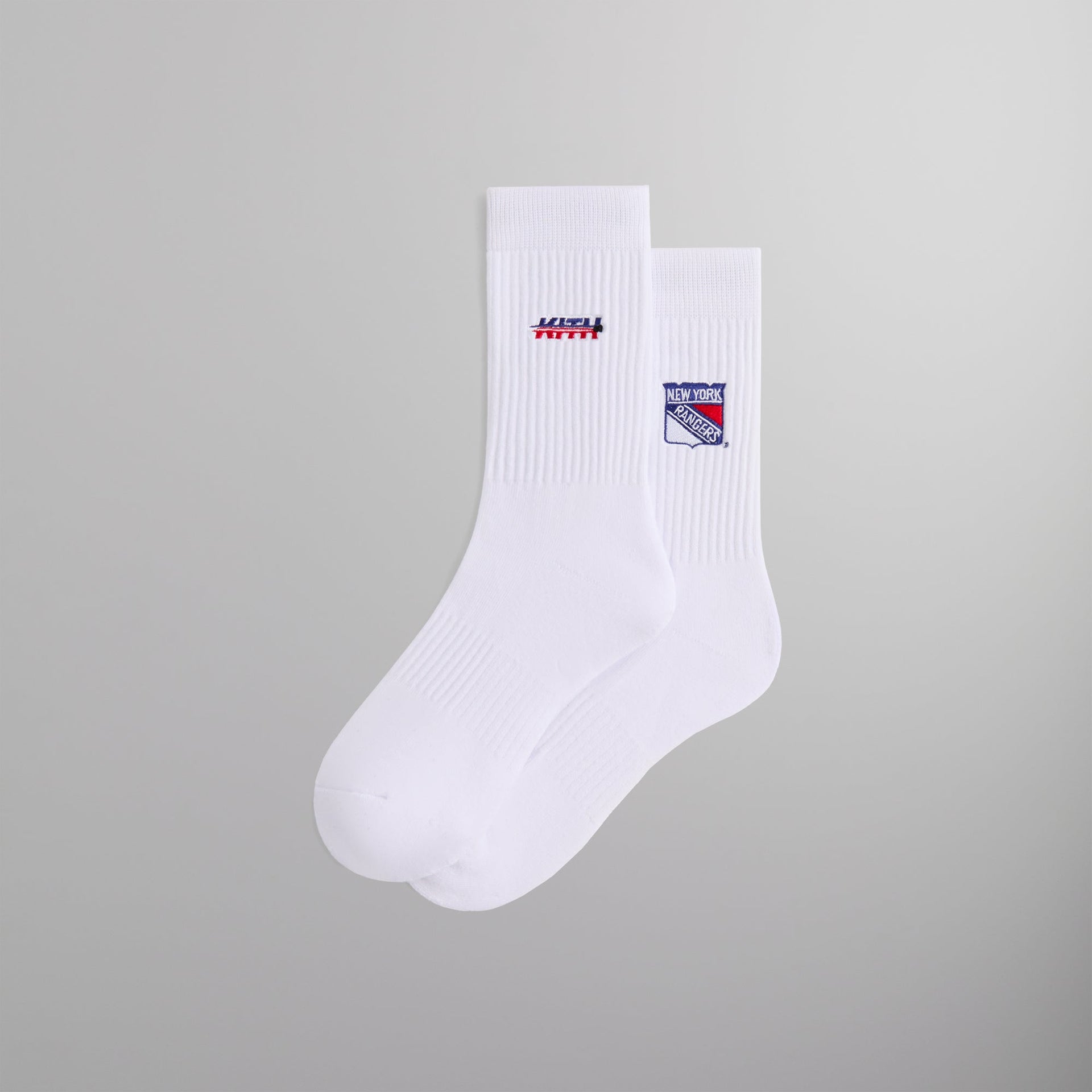 Kith for the New York Rangers Puck Logo Crew Socks - White PH