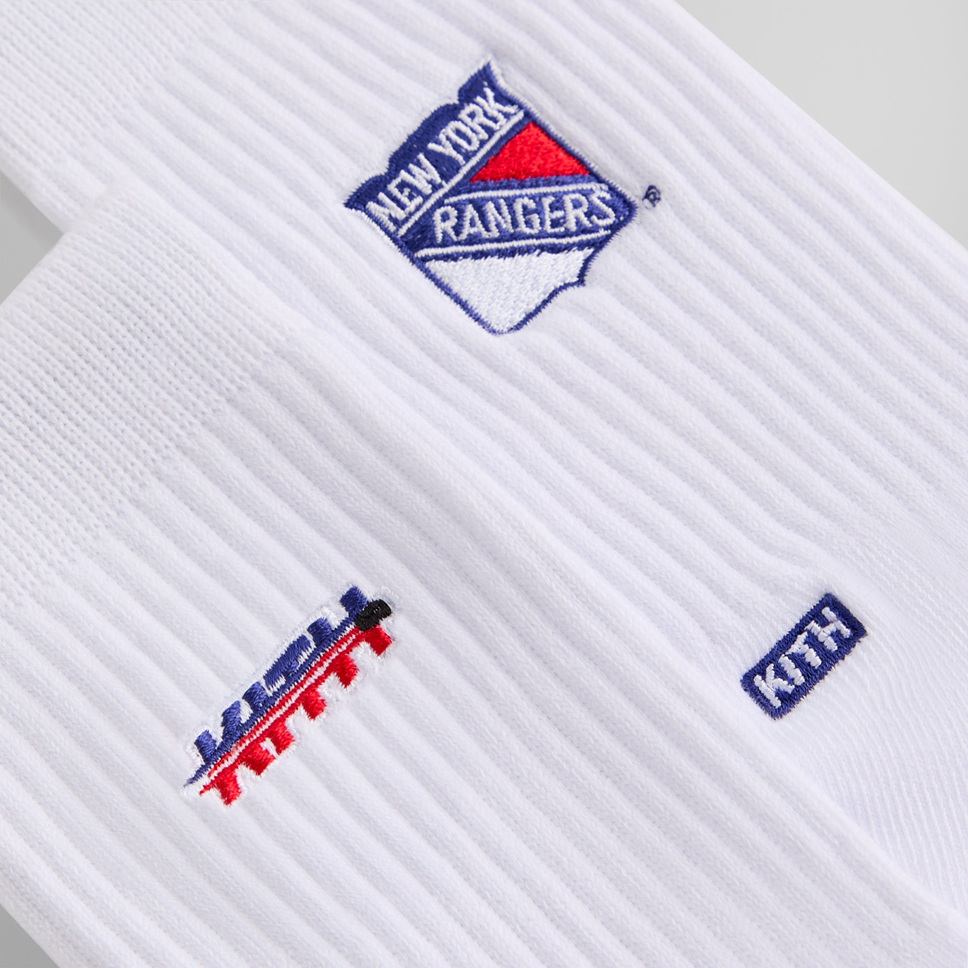 Kith for the New York Rangers Puck Logo Crew Socks - White