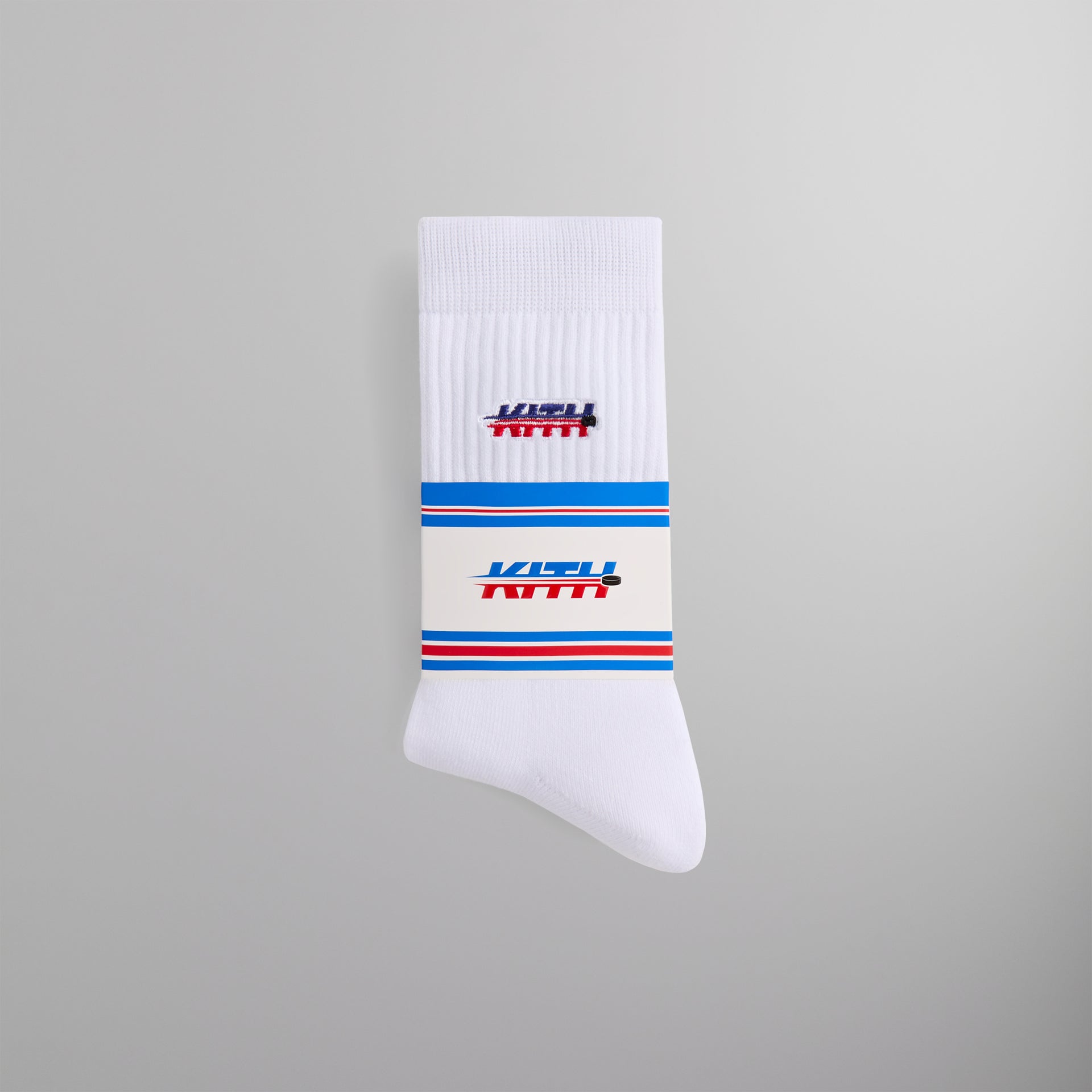 Kith for the New York Rangers Puck Logo Crew Socks - White