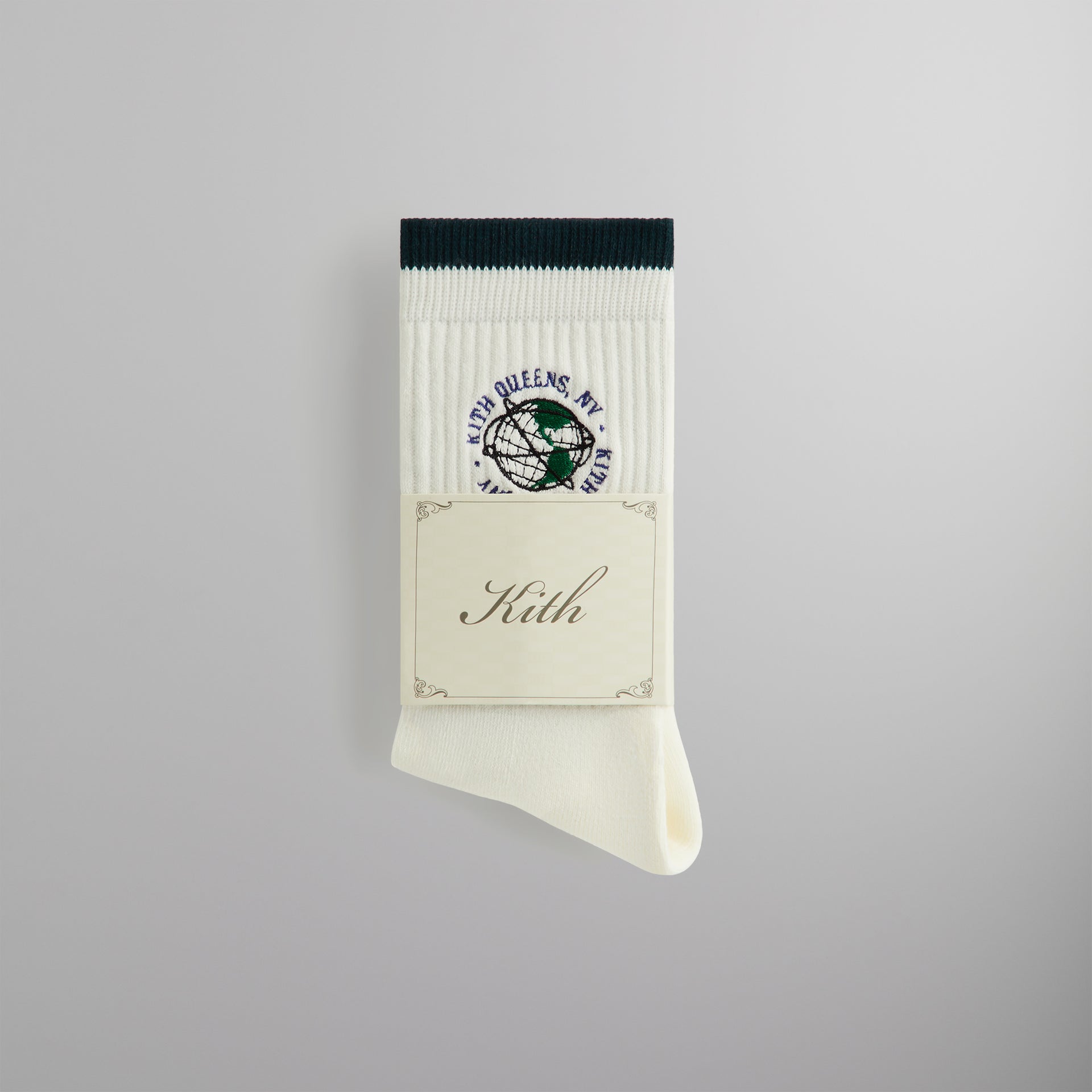 Kith Embroidered Globe Crew Sock - Silk