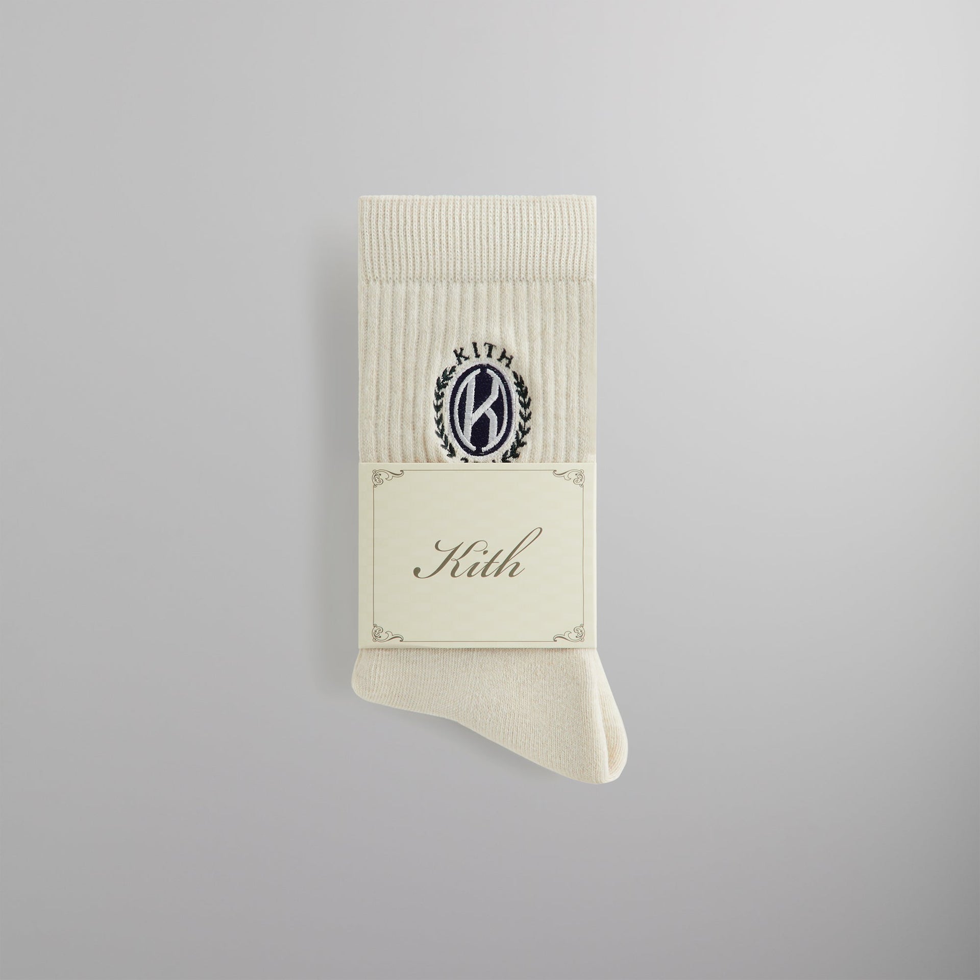 Kith Embroidered Crest Crew Sock - Sandrift PH