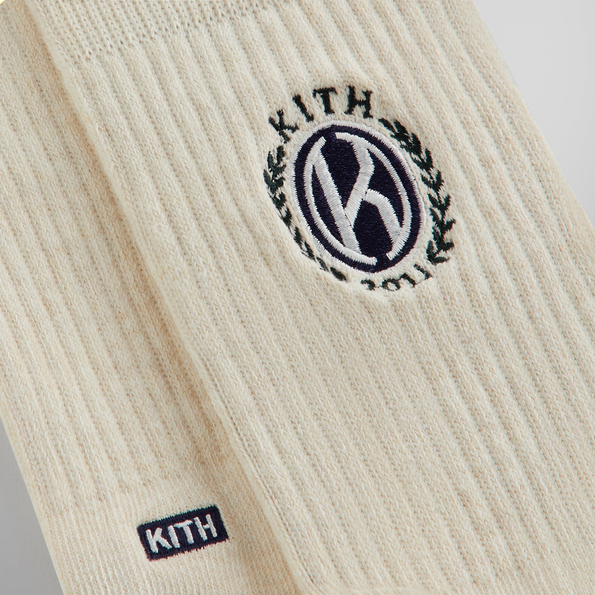 Kith Embroidered Crest Crew Sock - Sandrift PH