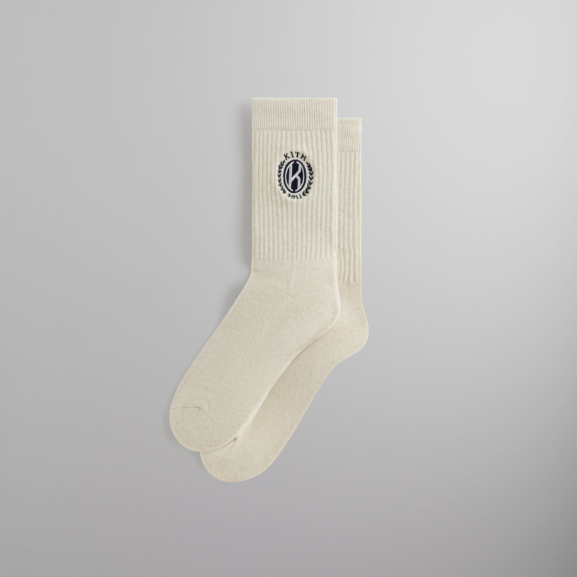 Kith Embroidered Crest Crew Sock - Sandrift PH