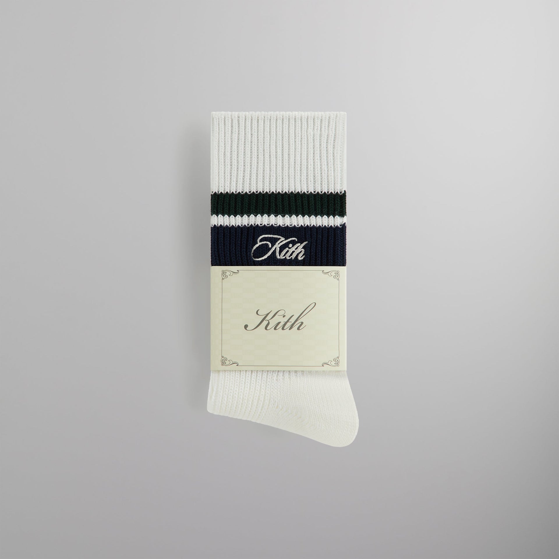 Kith Calf Stripe Relaxed Crew Sock - White PH