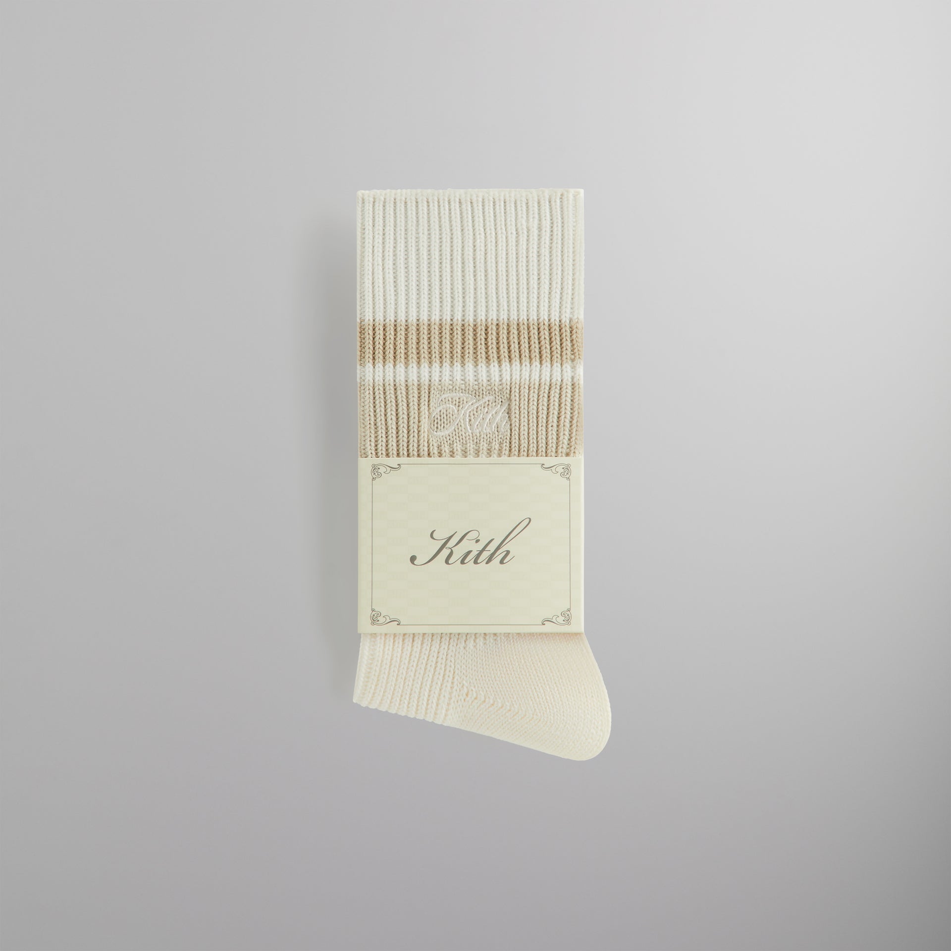 Kith Calf Stripe Relaxed Crew Sock - Silk