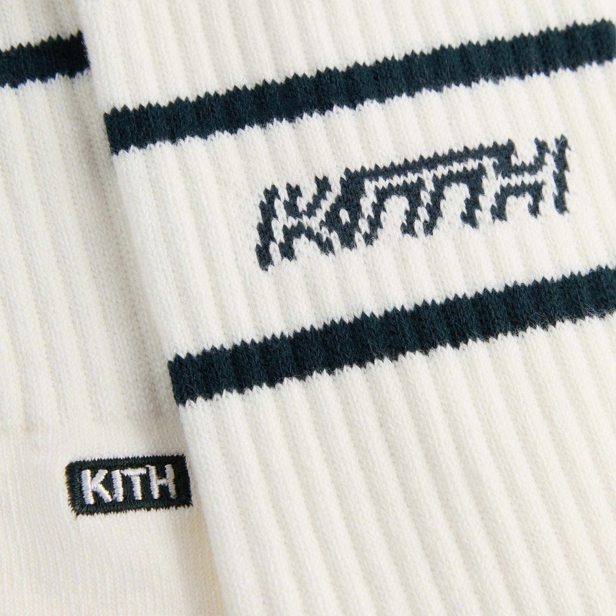 レッグウェア Kith Variegated Striped 3-Pack Socks Kith 3-Pack Variegated Striped Mid Crew Socks - White – Kith