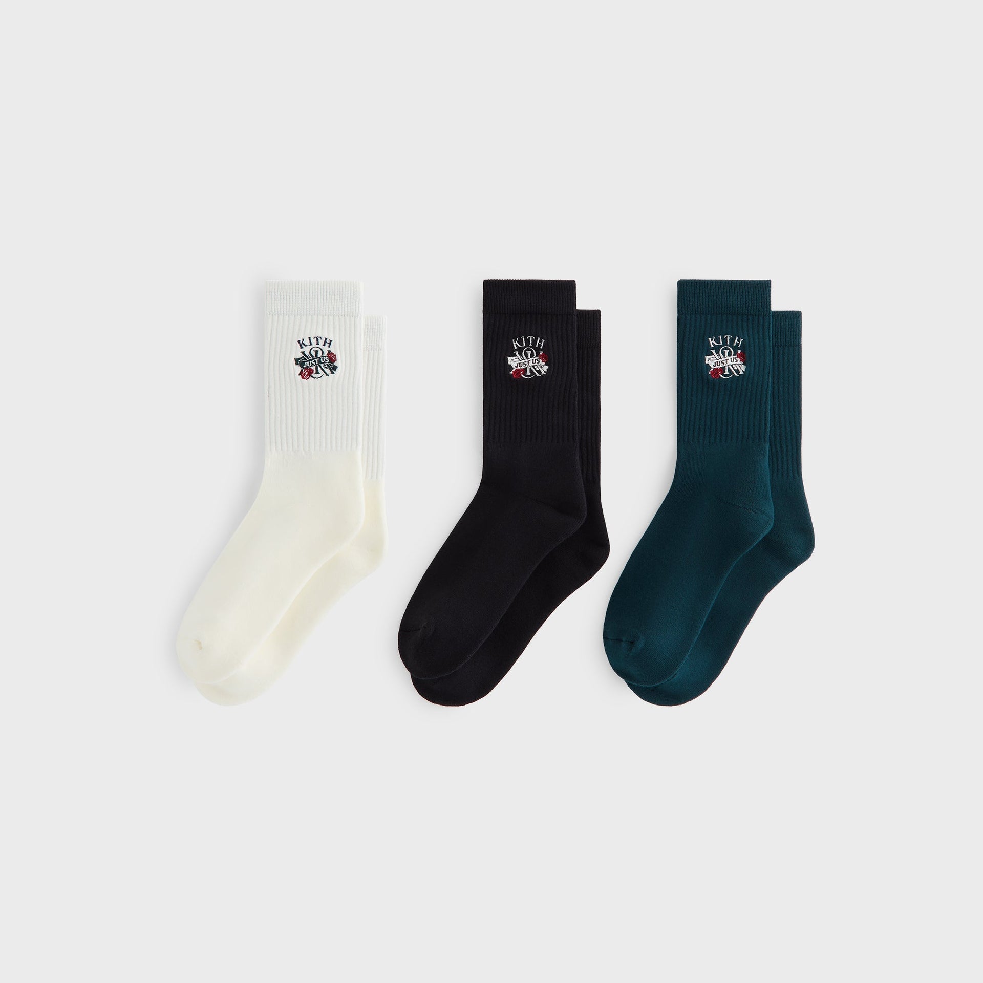 Kith Just Us 3-Pack Cotton Crew Socks - Multi - PH