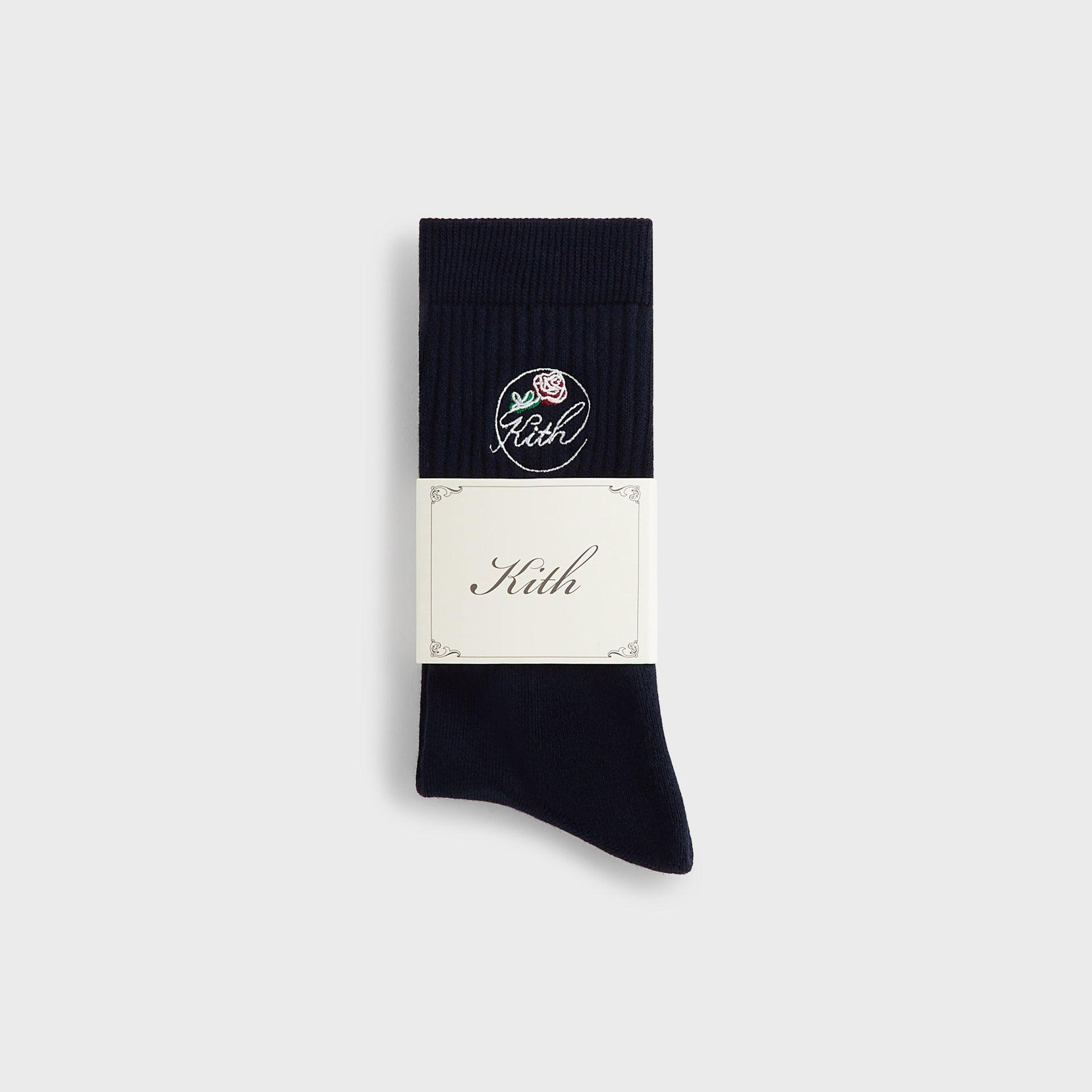 Kith Rose Script Cotton Crew Socks - Nocturnal