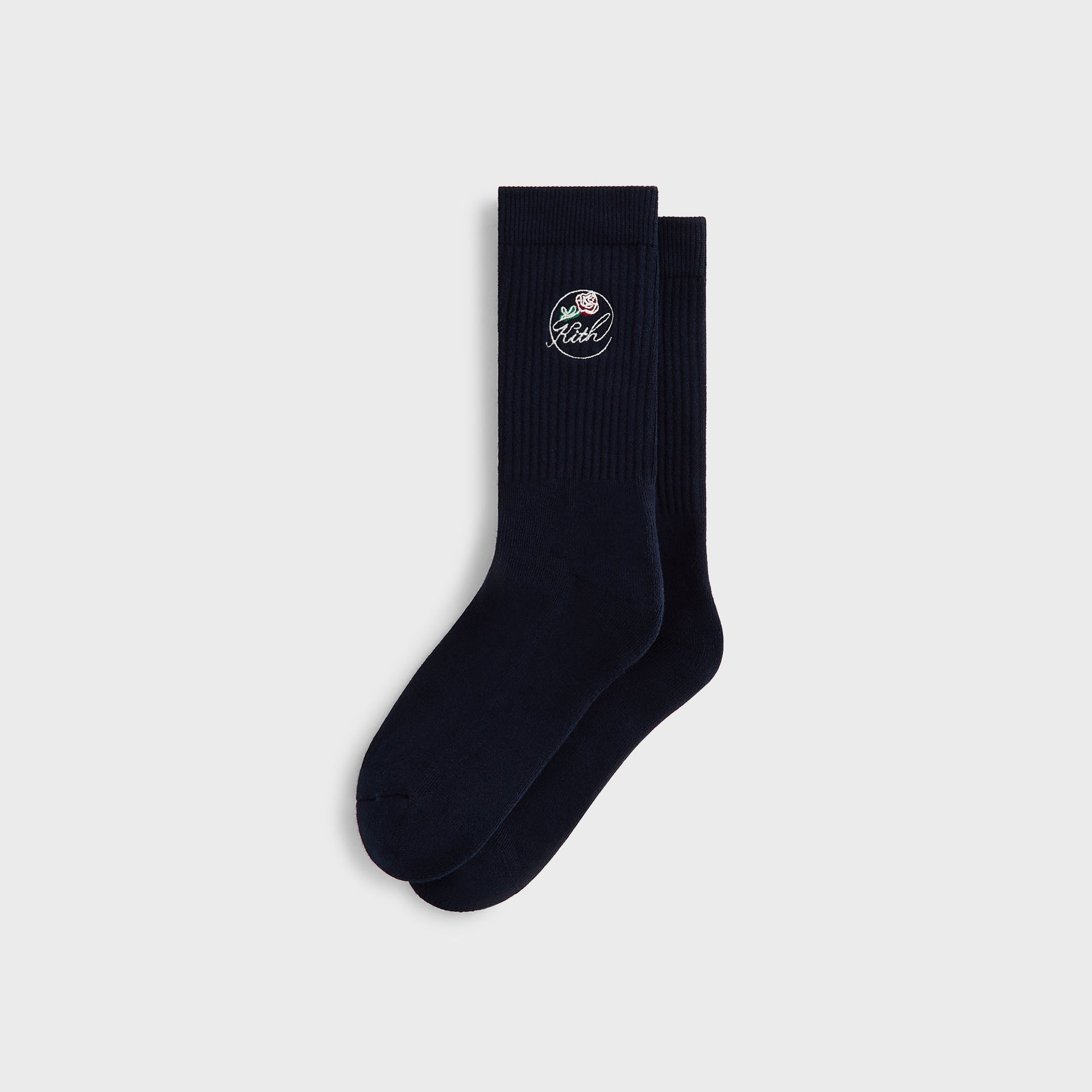 Kith Rose Script Cotton Crew Socks - Nocturnal