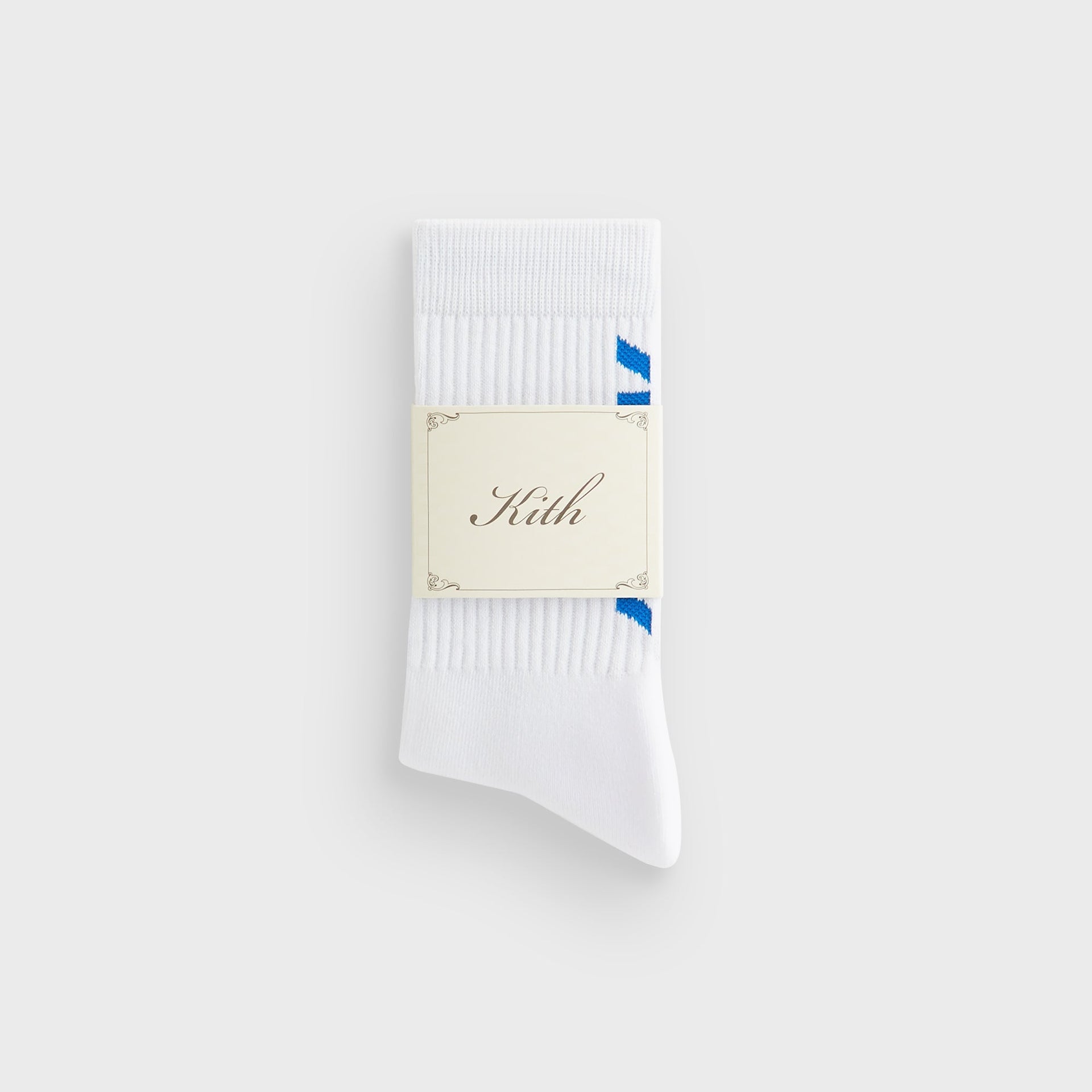 Kith Fast Logo Cotton Crew Socks - White - PH