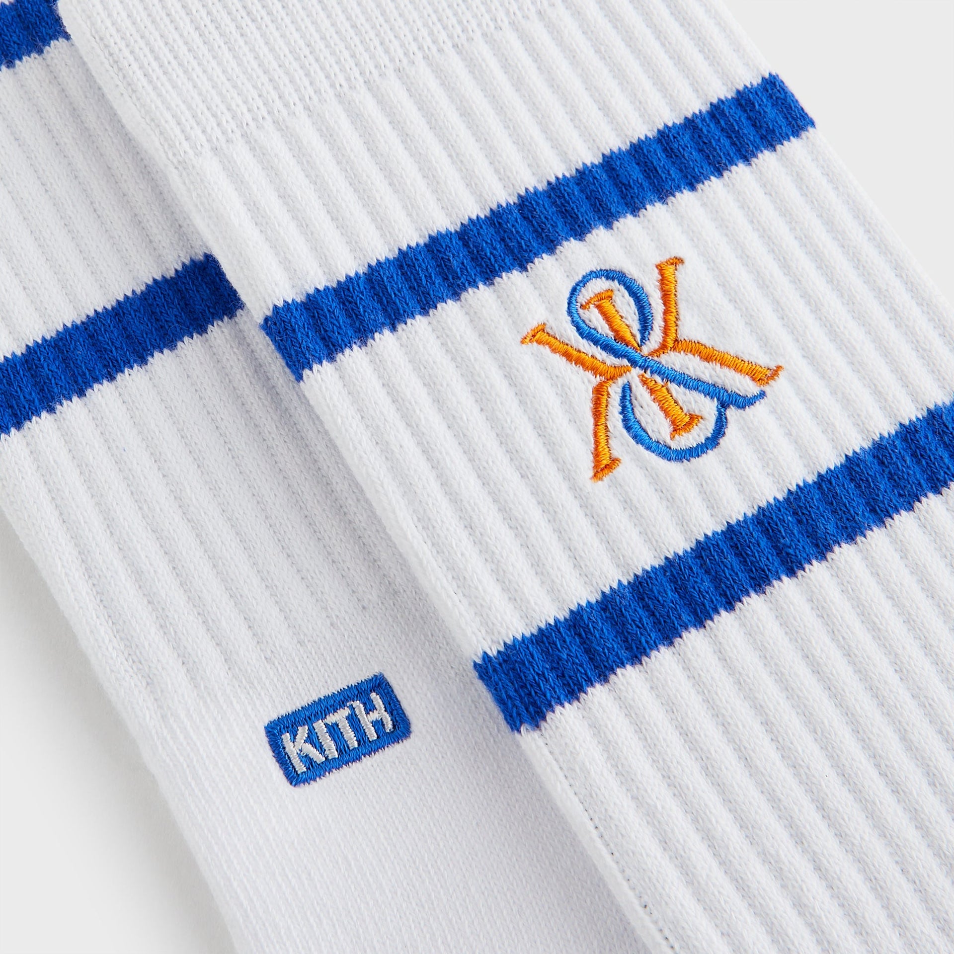 Kith 3-Pack K Crest Striped Cotton Crew Socks - White - PH