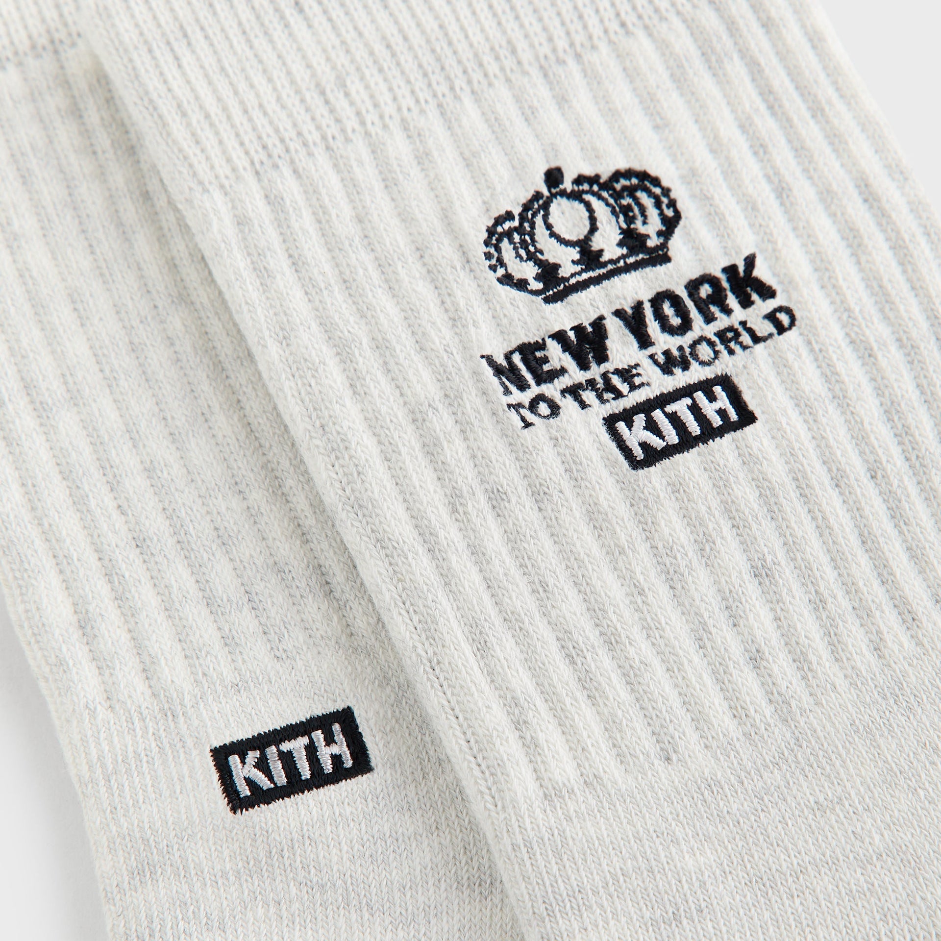 Kith Insignia Cotton Mid Crew Socks - Light Heather Grey - PH