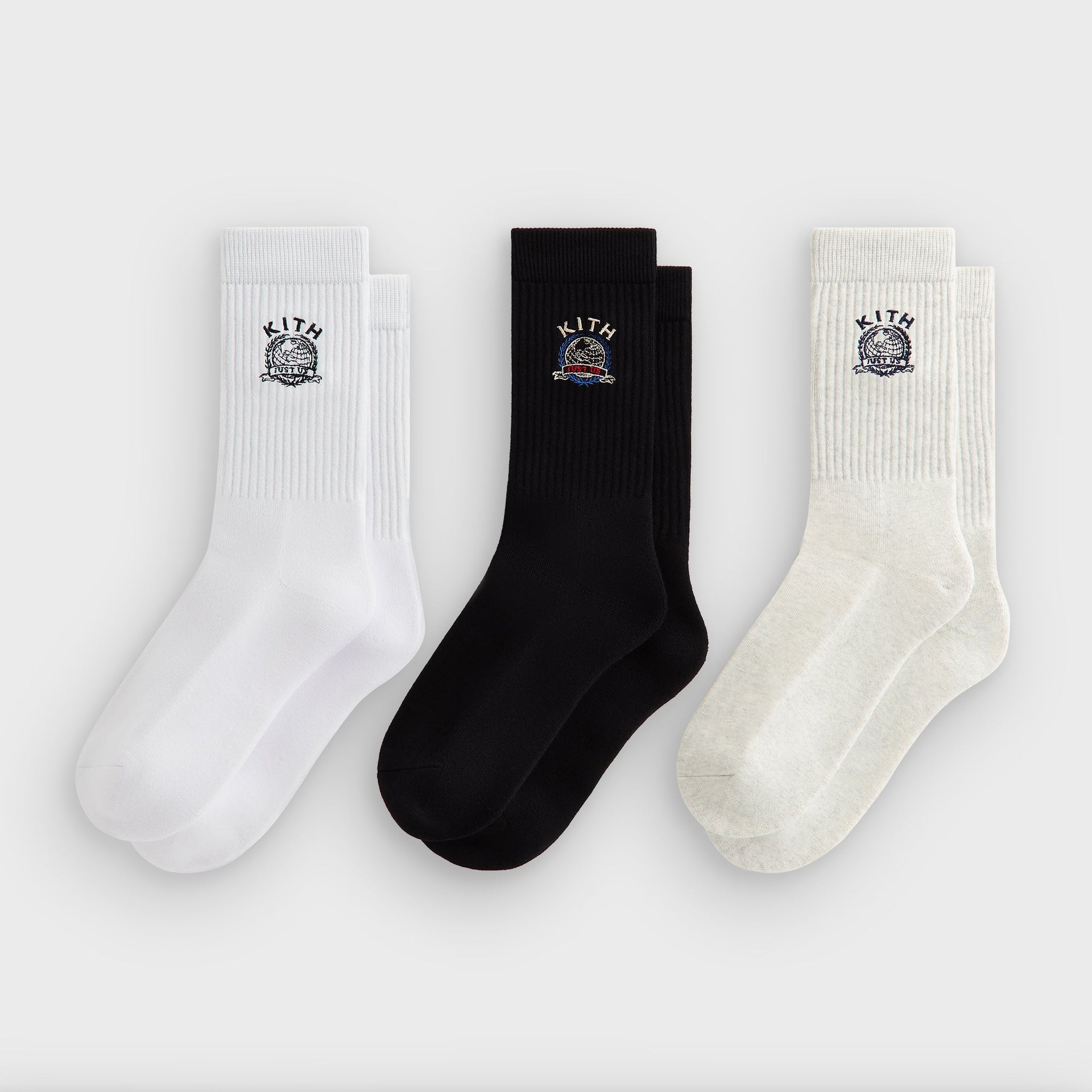Kith 3-Pack Just Us Cotton Crew Socks - Multi - PH