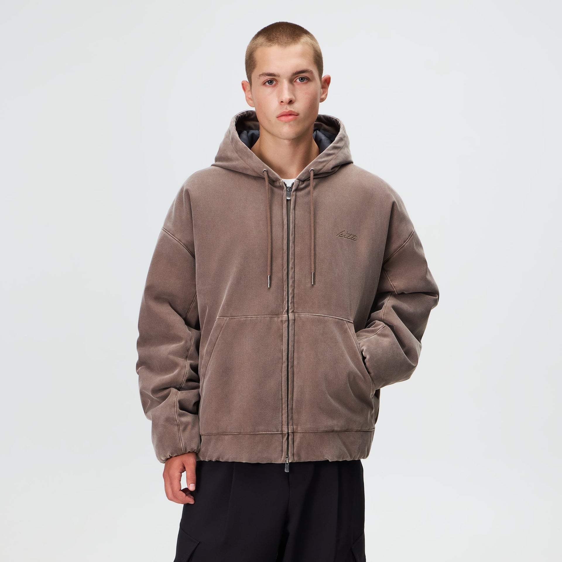 Kith Microsuede Puffed Jaysen Hoodie - Pecan - PH