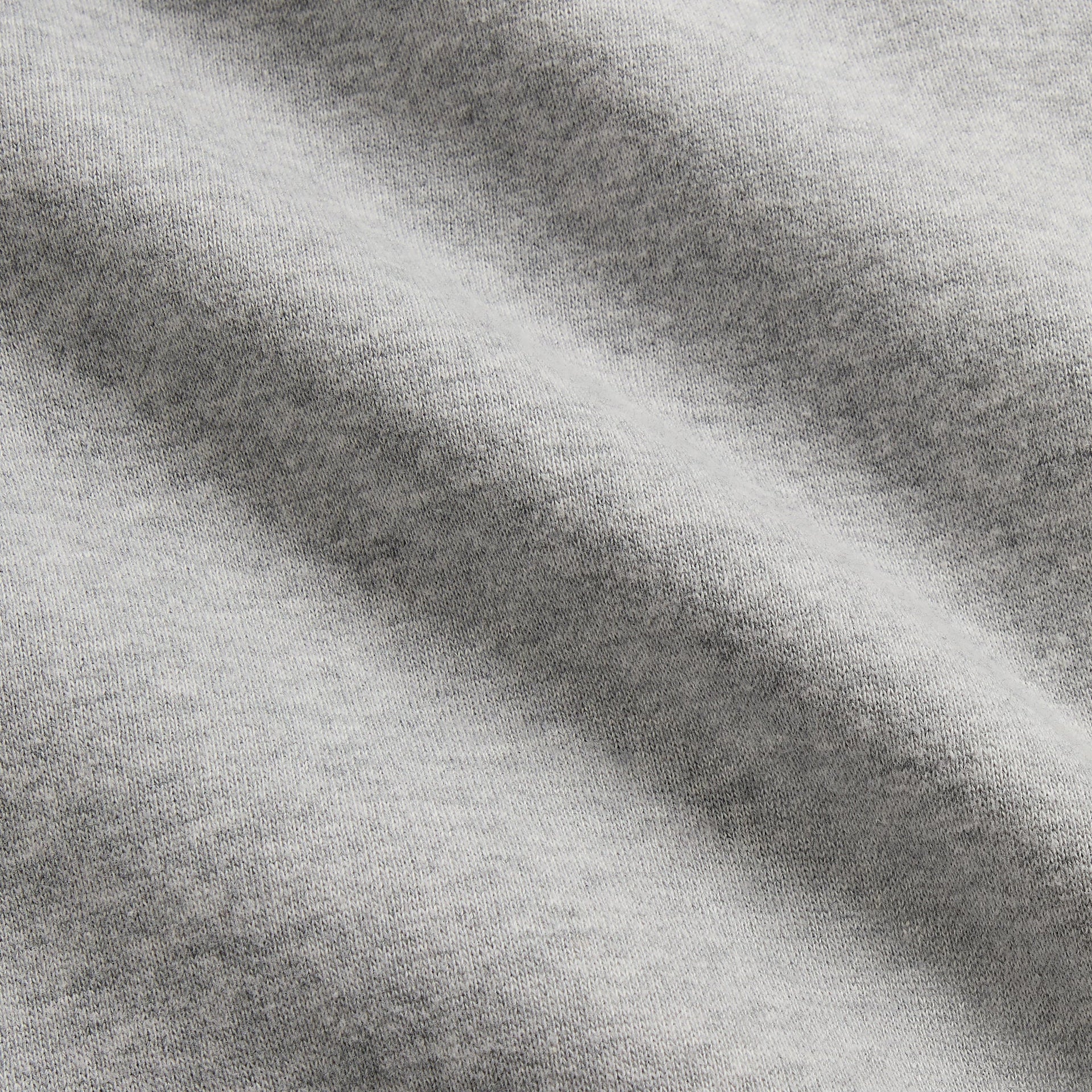 Close-up of heather grey plush fleece fabric of the &Kin Eito Workwear Jacket