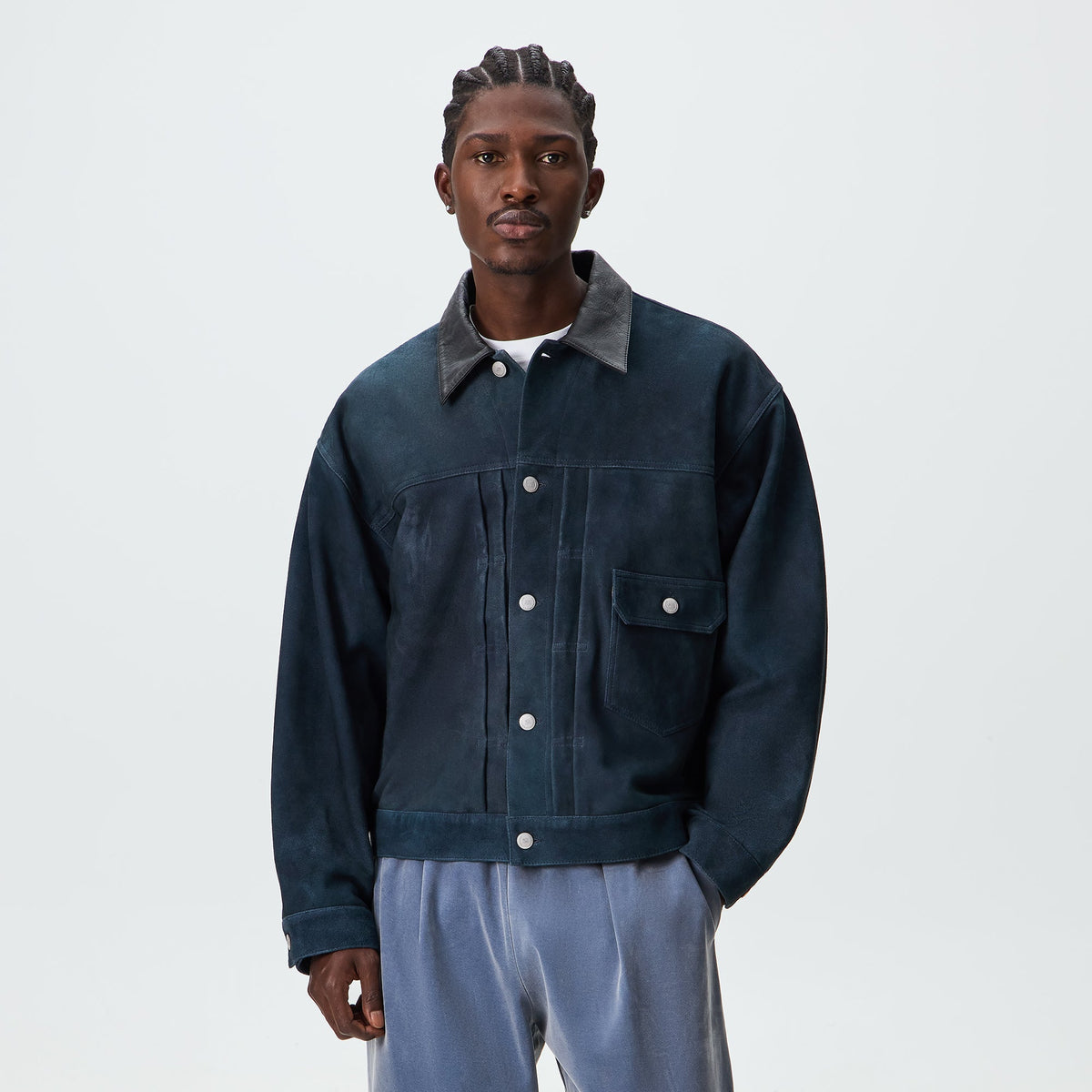 Kith Suede Alonzo Jacket - Blue Heron