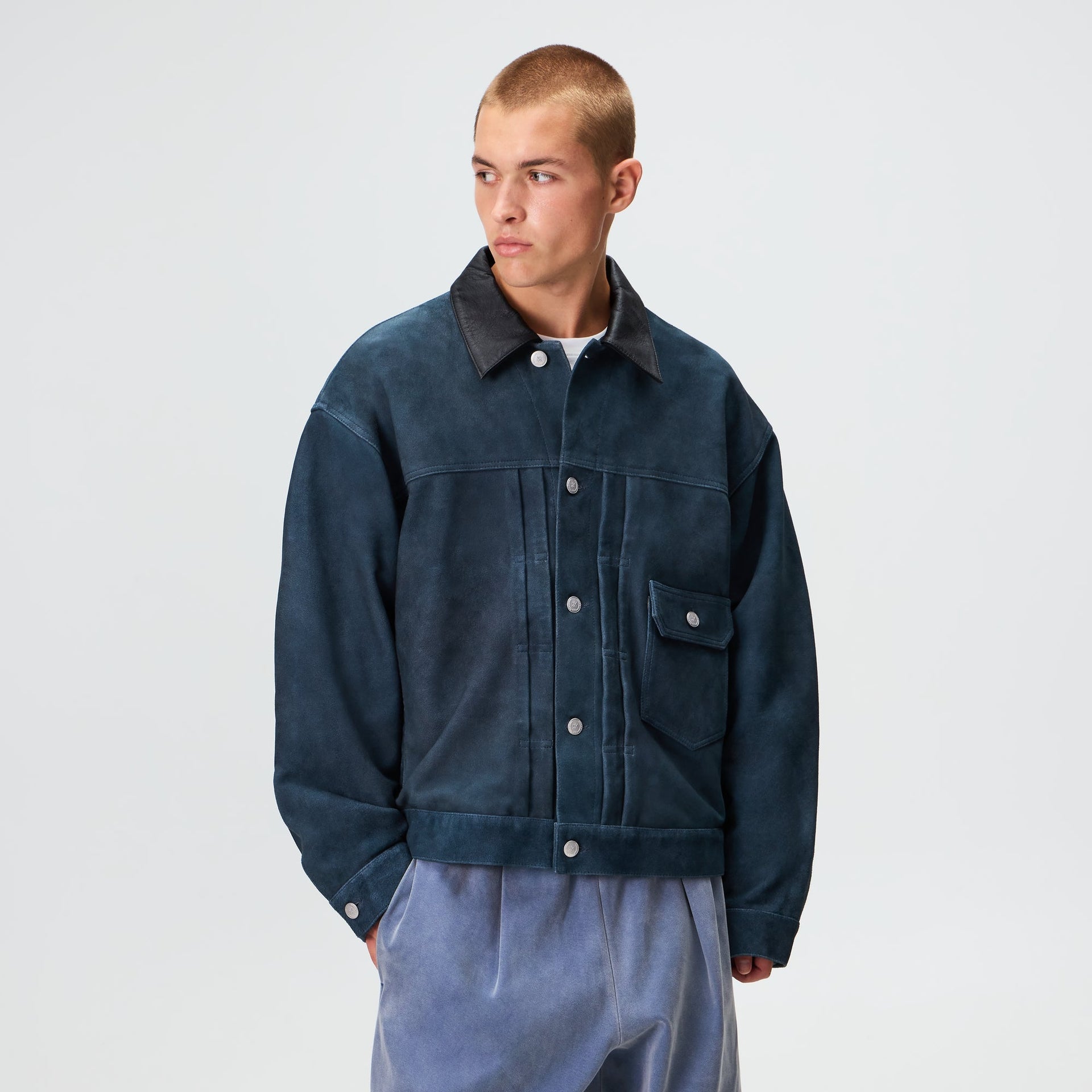 Kith Suede Alonzo Jacket - Blue Heron - PH