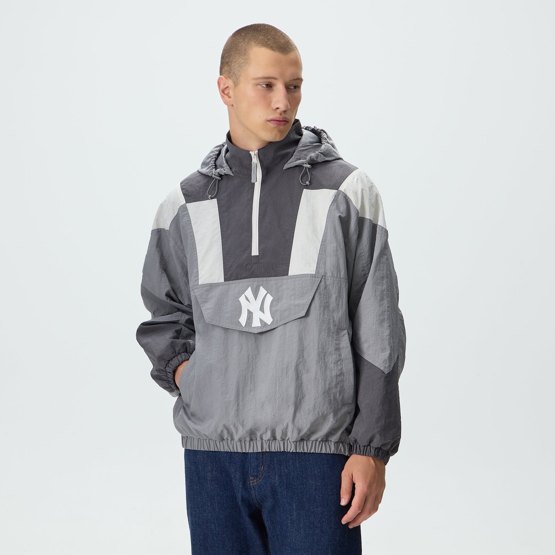 Kith for the New York Yankees Nylon Dante Pullover Jacket - Skyscraper - PH