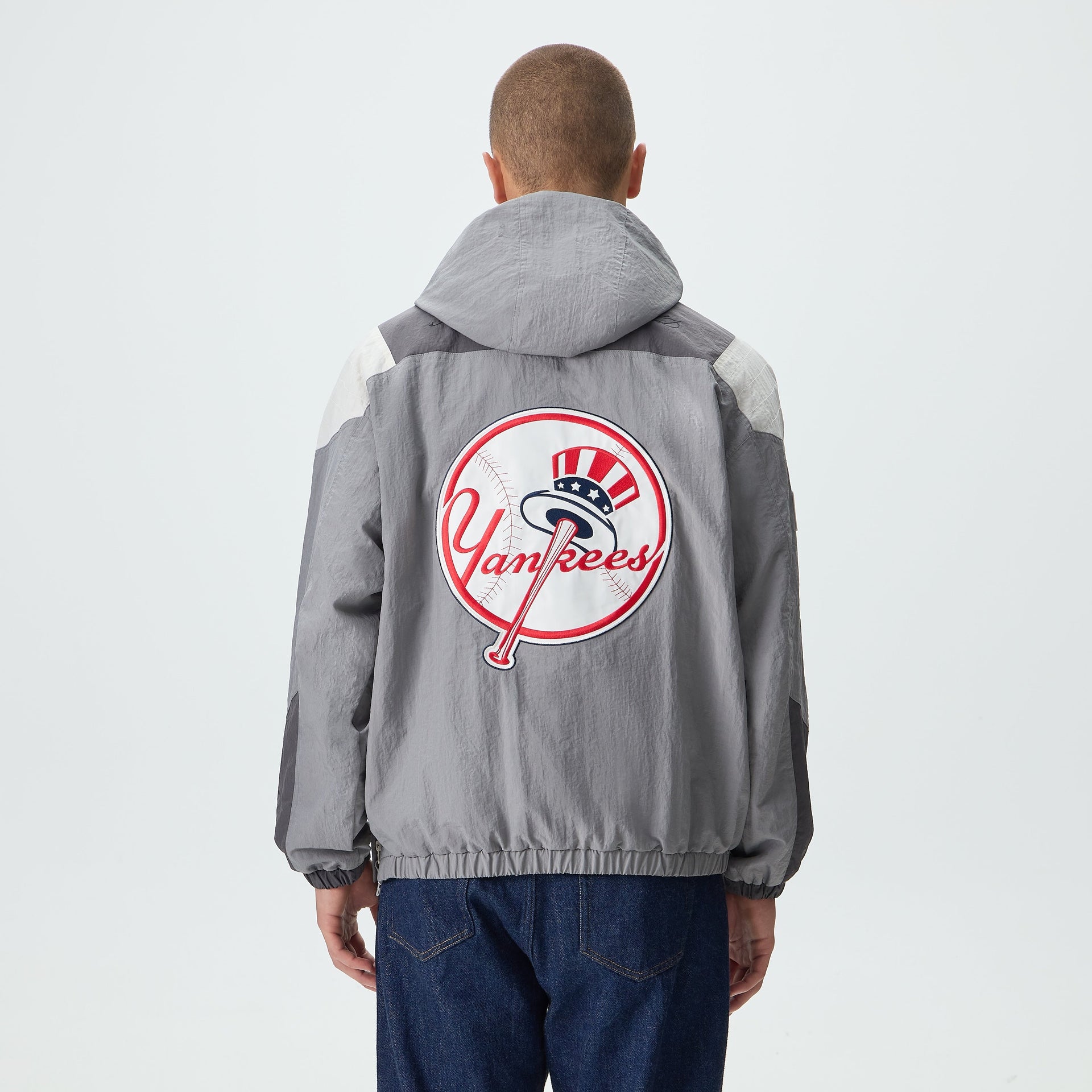 Kith for the New York Yankees Nylon Dante Pullover Jacket - Skyscraper - PH