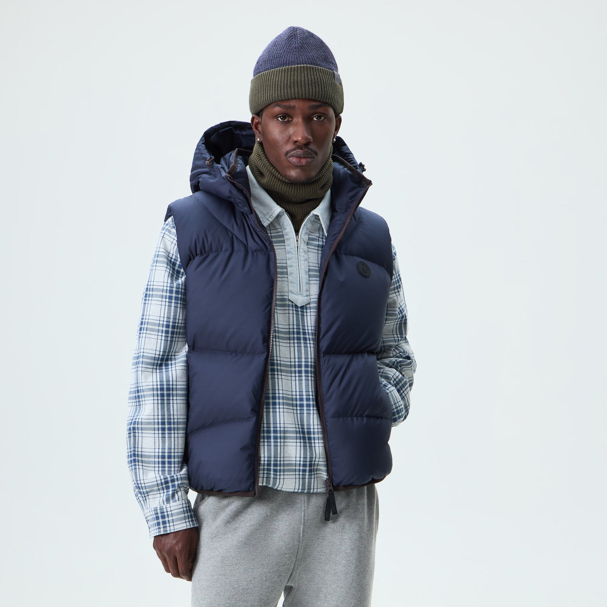 Kith Matte Stretch Taffeta Corey Puffer Vest - Nocturnal