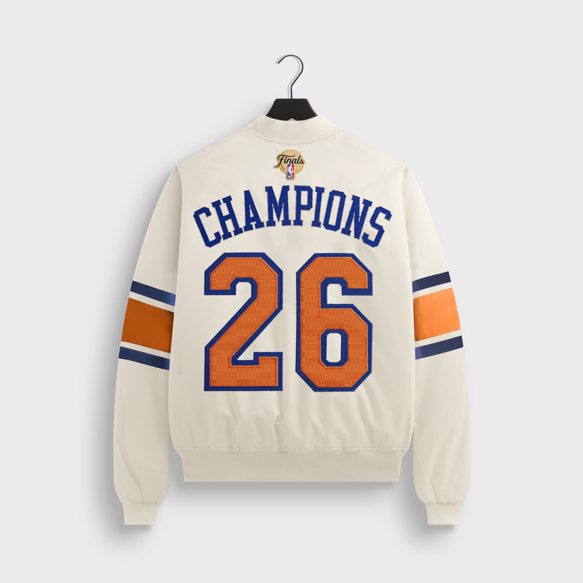 MADE-TO-ORDER | Kith for the New York Knicks 2026 Champions Satin Bomber Jacket - Sandrift