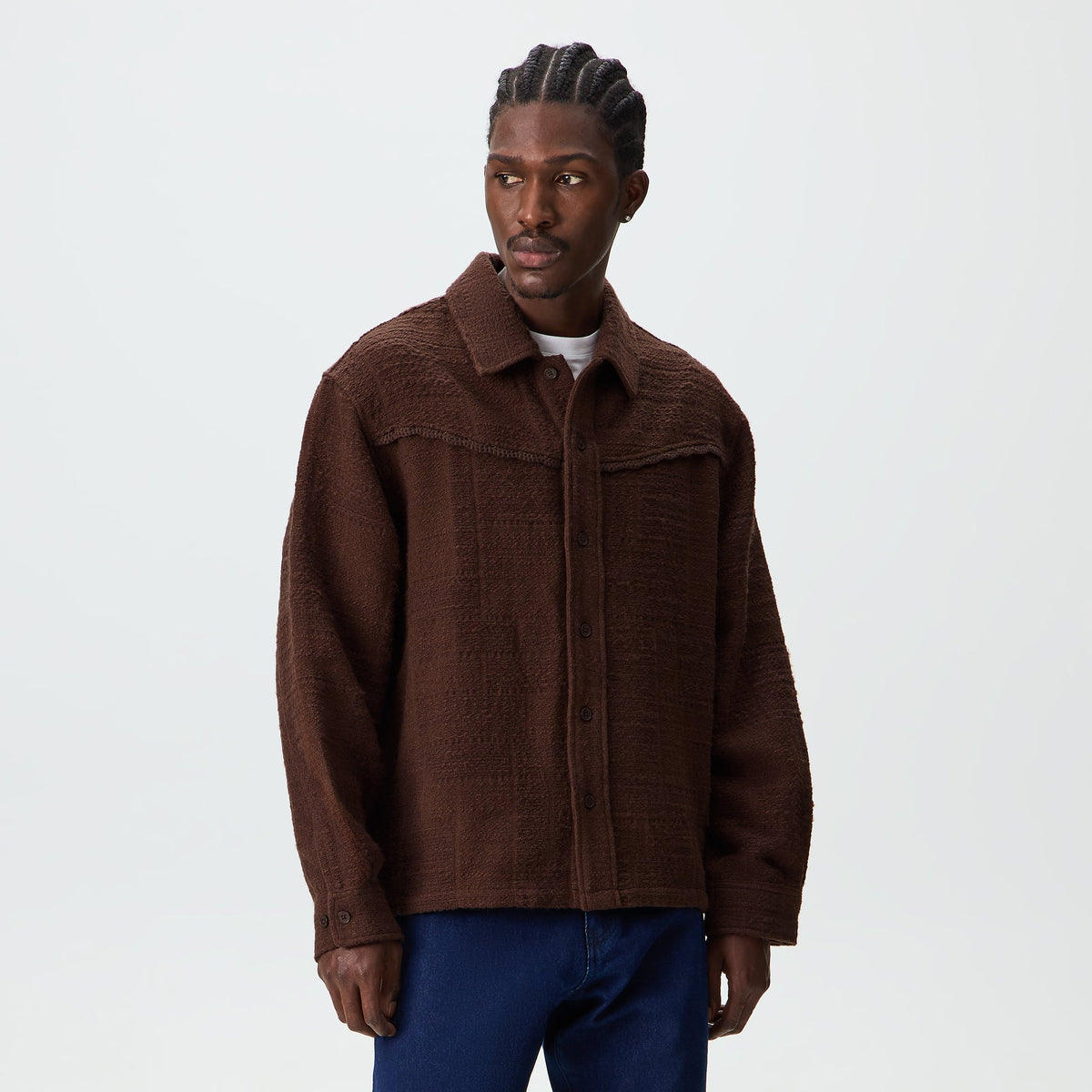 Kith Patchwork Tweed Johnson Shirt - Saddle