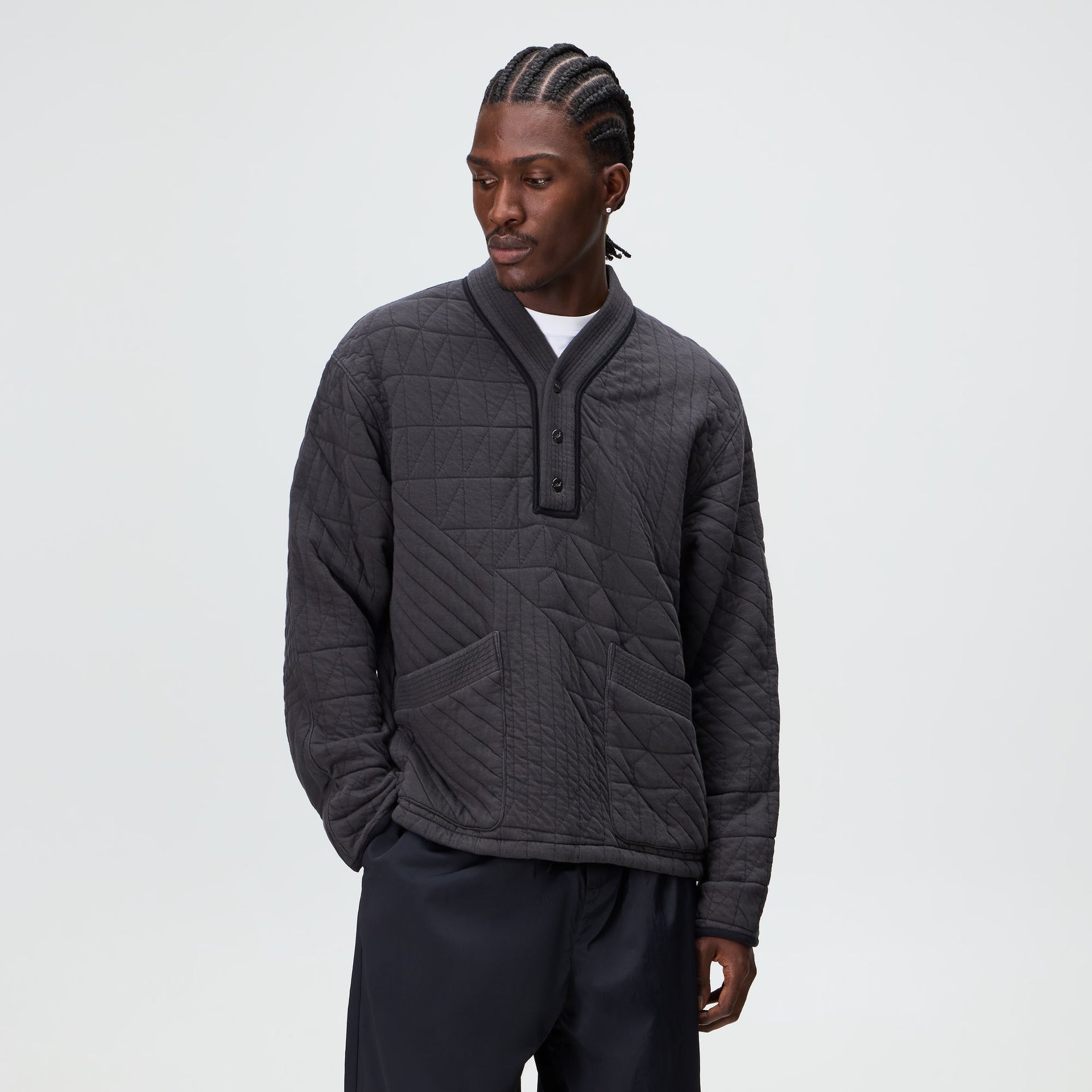 Kith Quilted Interlock Denis Pullover - Carbon - PH