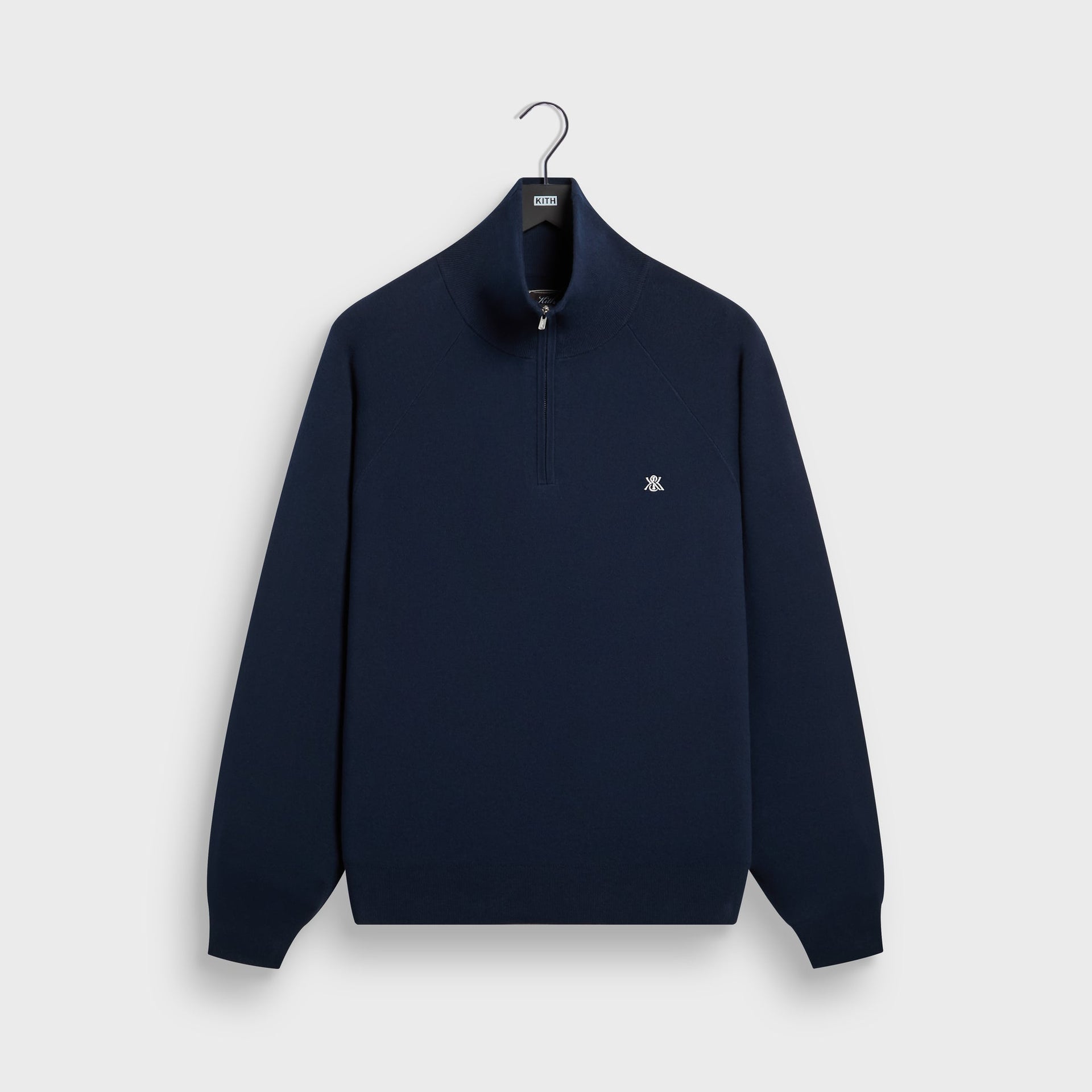 Kith Compact Cotton Knit Javier Quarter Zip Pullover - Nocturnal