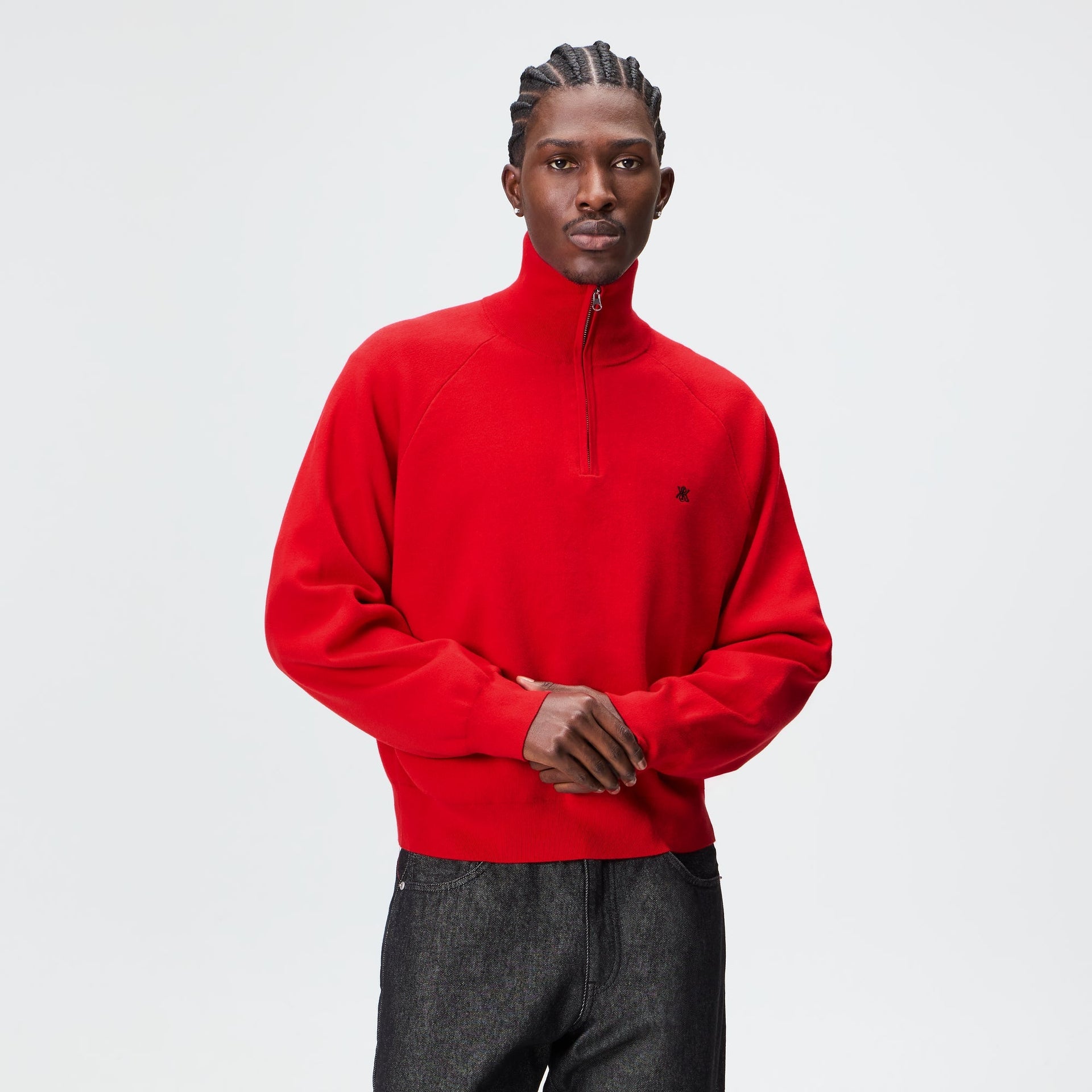 Kith Compact Cotton Knit Javier Quarter Zip Pullover - Fame - PH