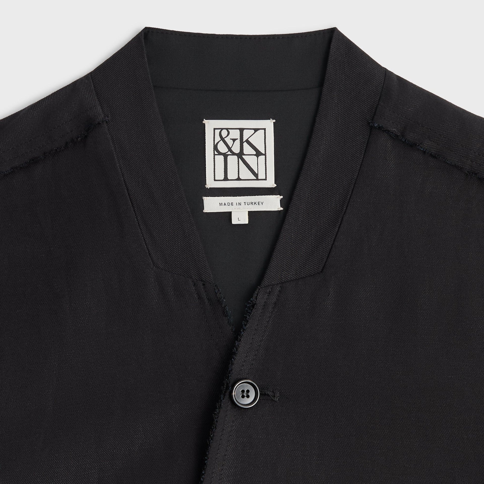 &Kin Long Sleeve Linen Viscose Twill Mathis Shirt - Black - PH