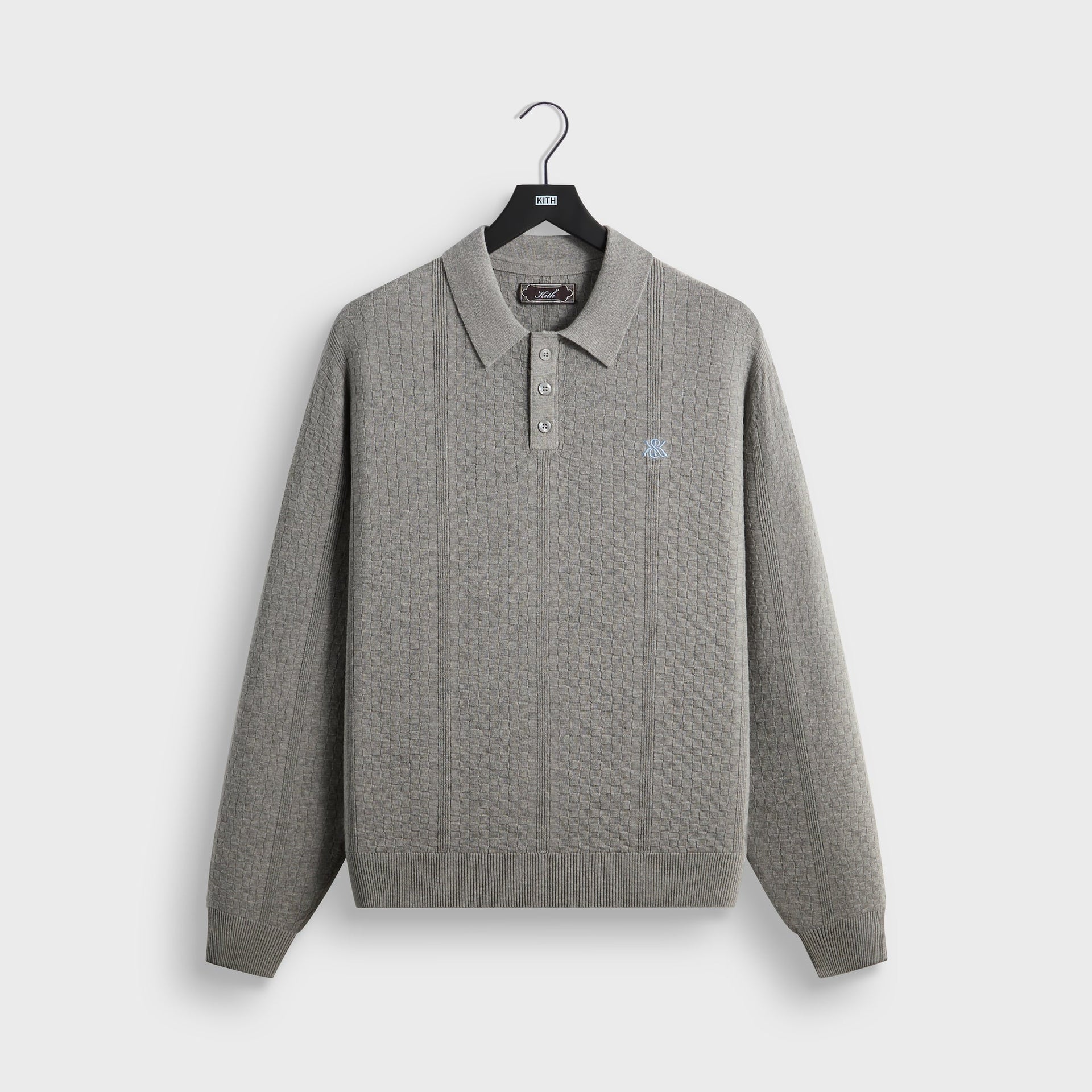 Kith Long Sleeve Tilden Pullover - Medium Heather Grey - PH