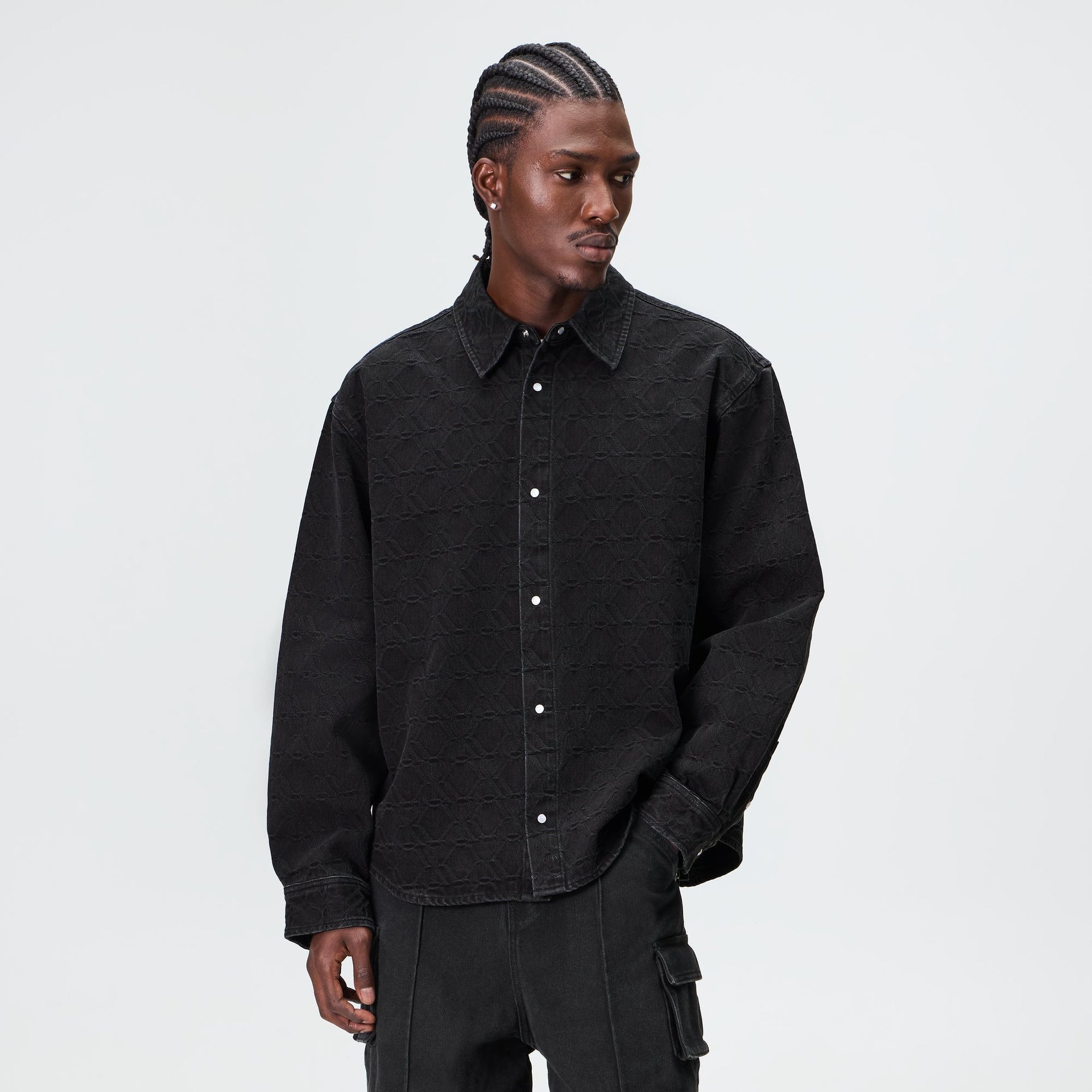 Kith Jacquard Crest Apollo Shirt - Black - PH