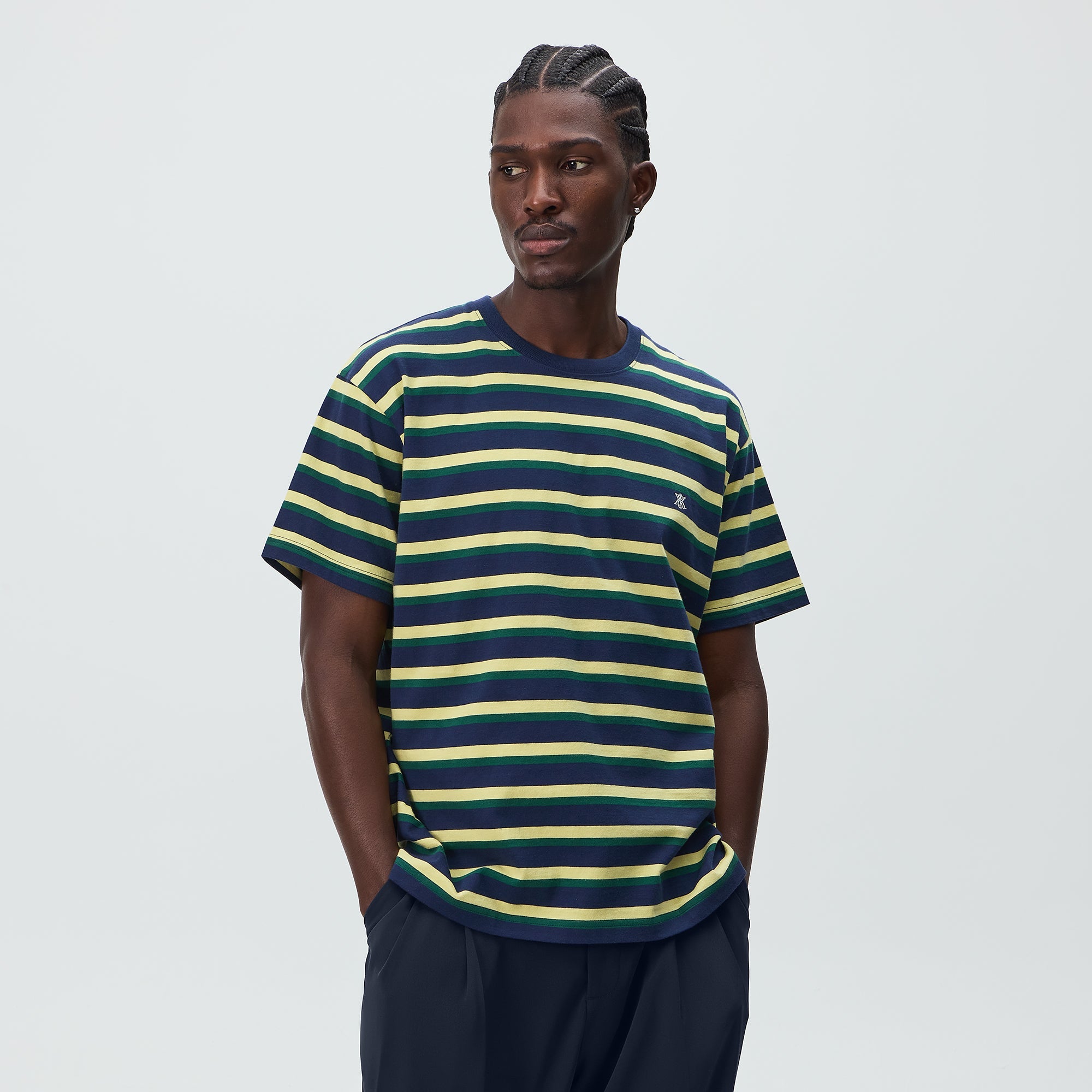 KITH スウェット ラガーシャツ XL Kith Stripe LAX Tee 2.0 - Nocturnal