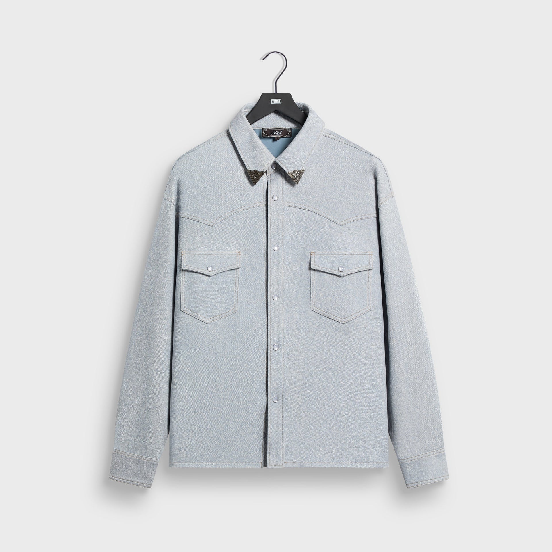 Kith Leather Denim Western Henson Shirt - Light Indigo - PH