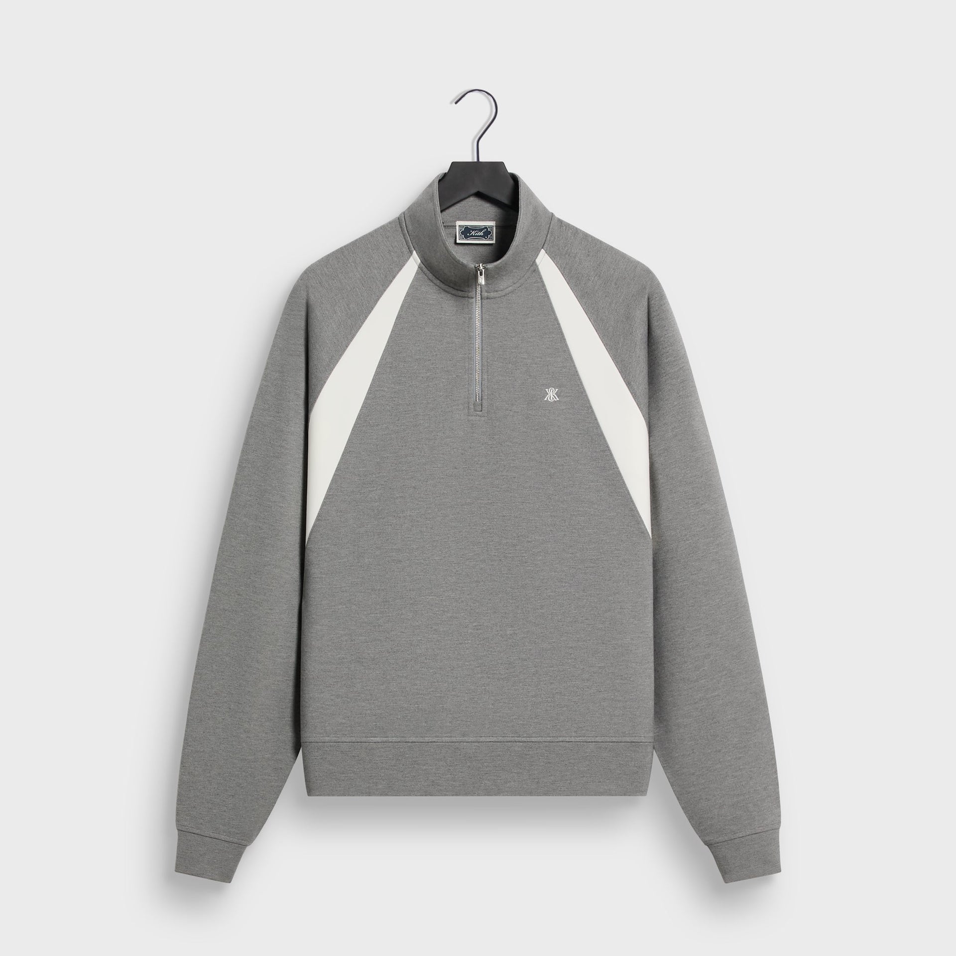 Kith Ponte Novak Quarter Zip - Medium Heather Grey