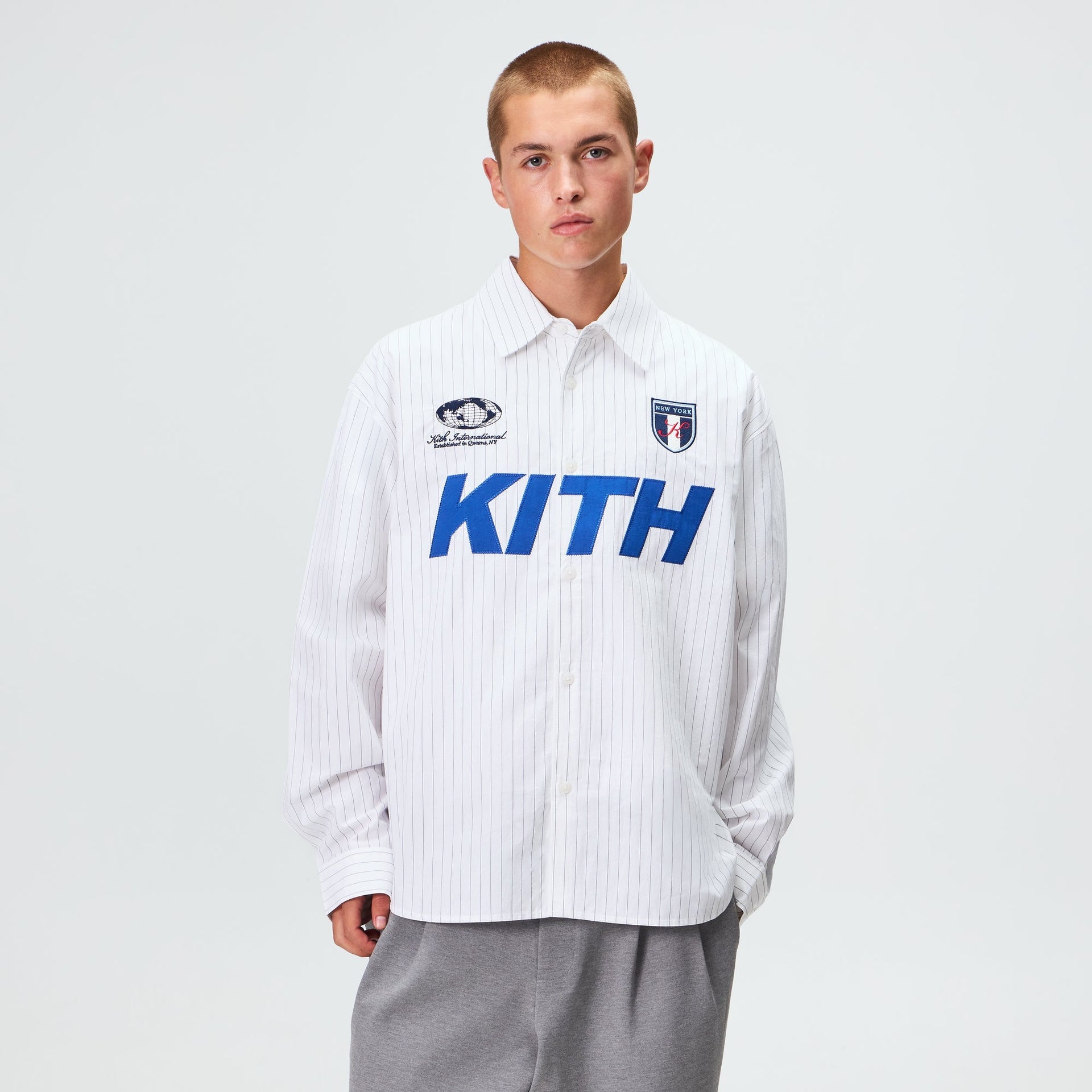 Kith Pinstripe Cotton Tamlin Buttondown Shirt - White - PH