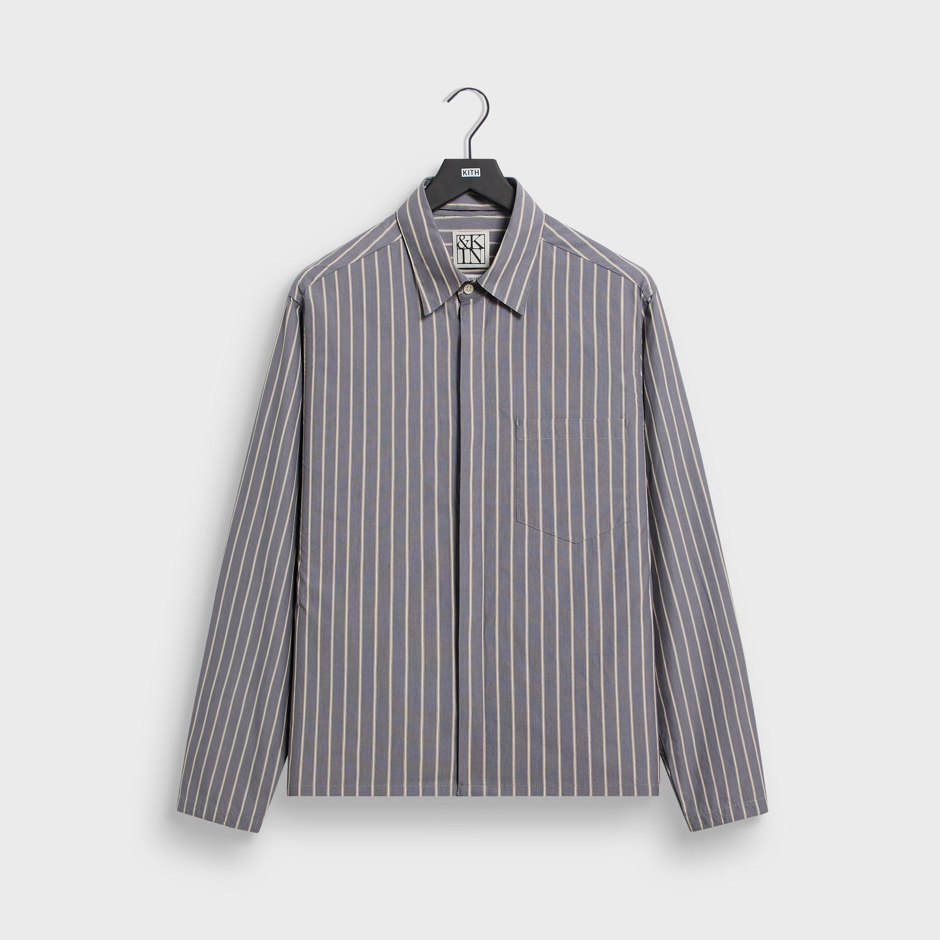 &Kin Striped Poplin Nico Shirt - Chasm - PH
