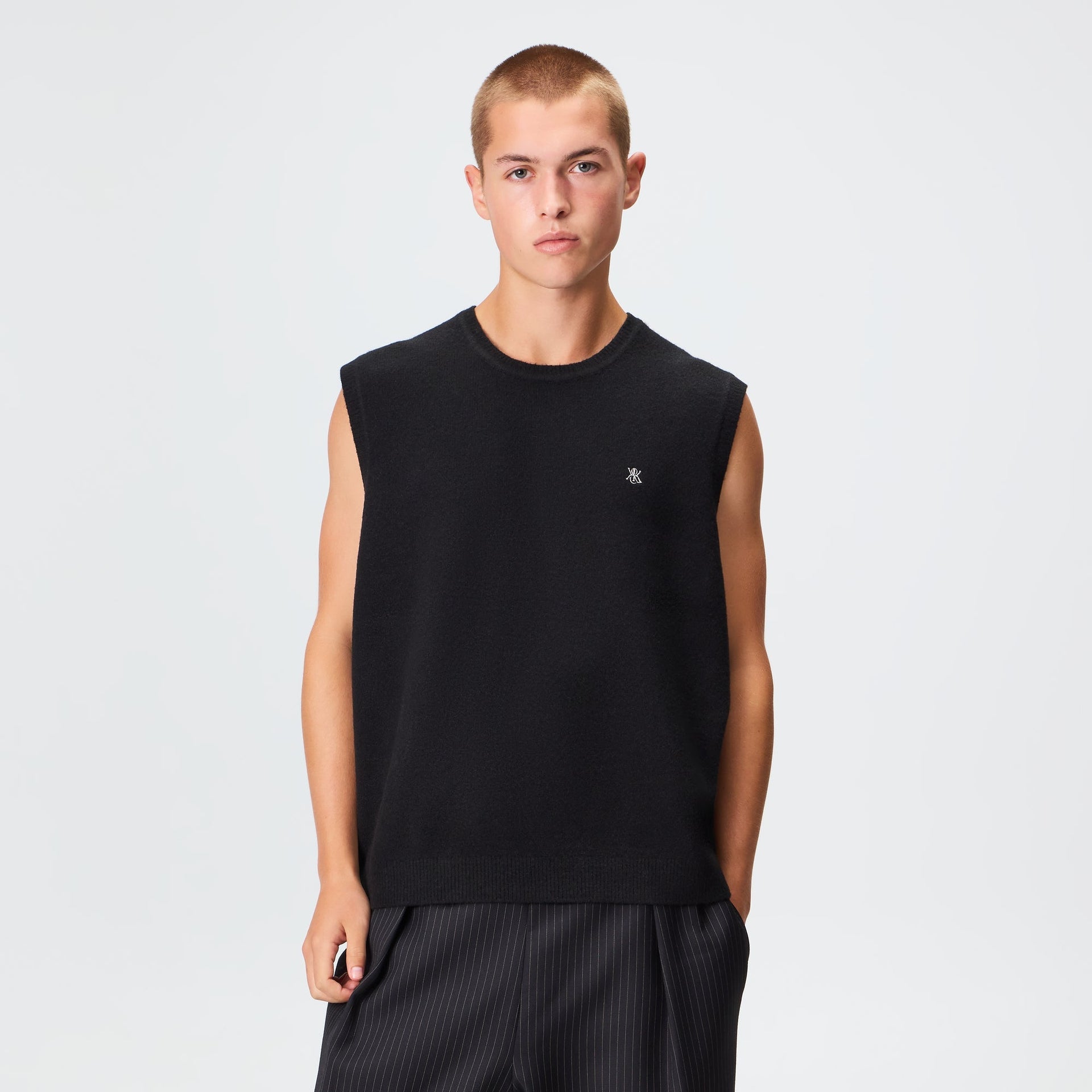 Kith Boucle Heath Crewneck Sweater Vest - Black - PH