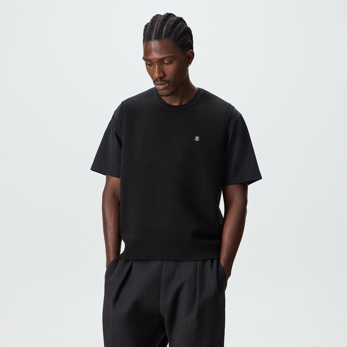 Kith Boucle Heath Crewneck Sweater Vest - Black