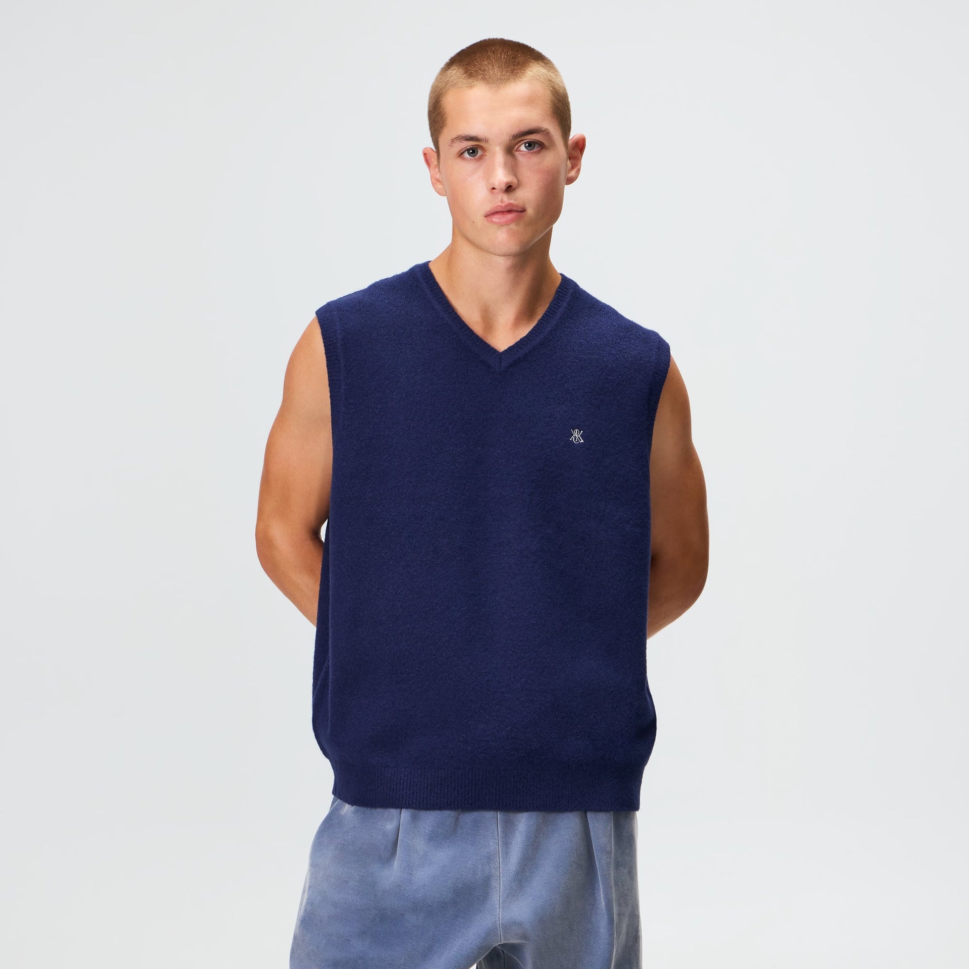 Kith Boucle Heath V-Neck Sweater Vest - Nocturnal