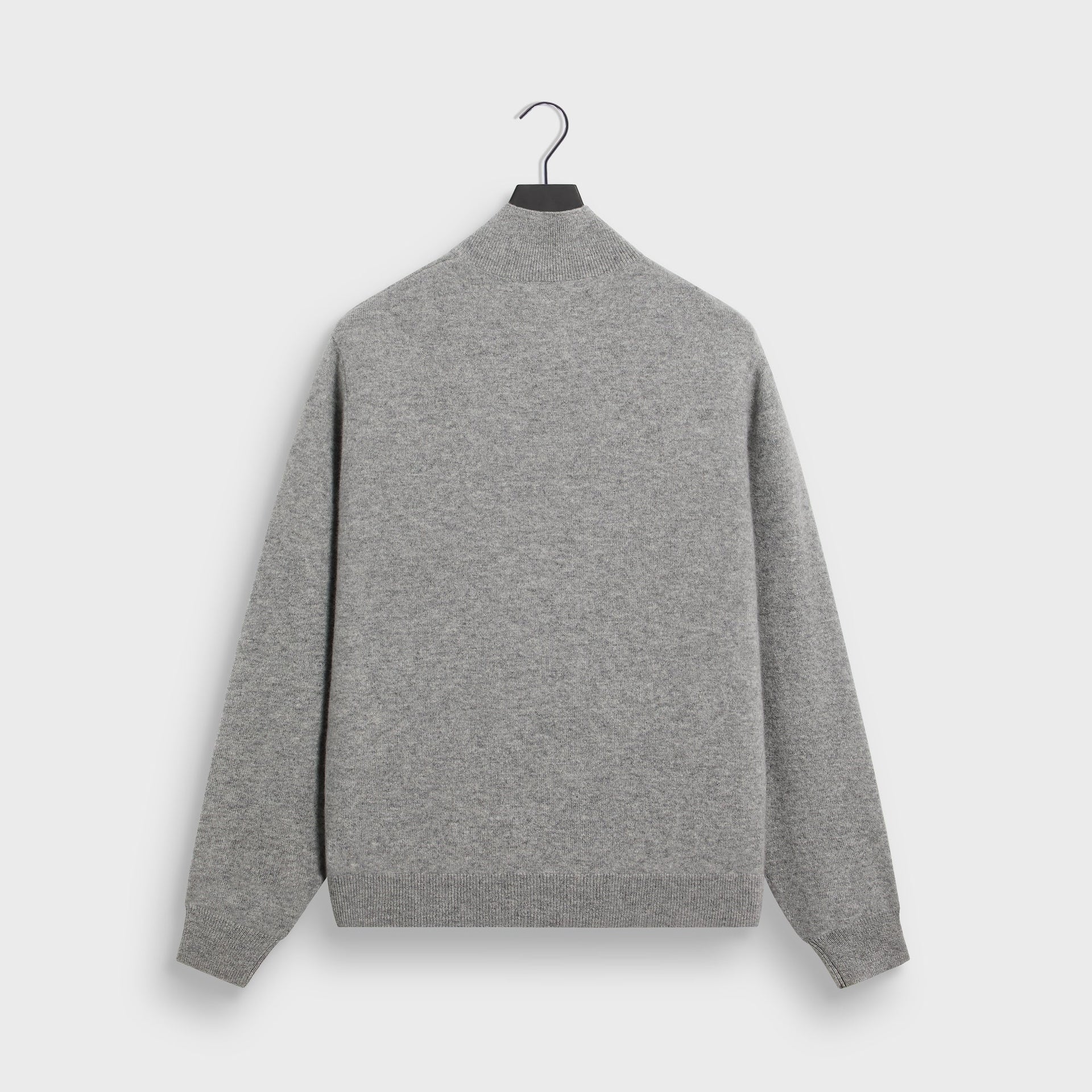 &Kin Cyrus cashmere mock-neck sweater, heather grey, plain back view