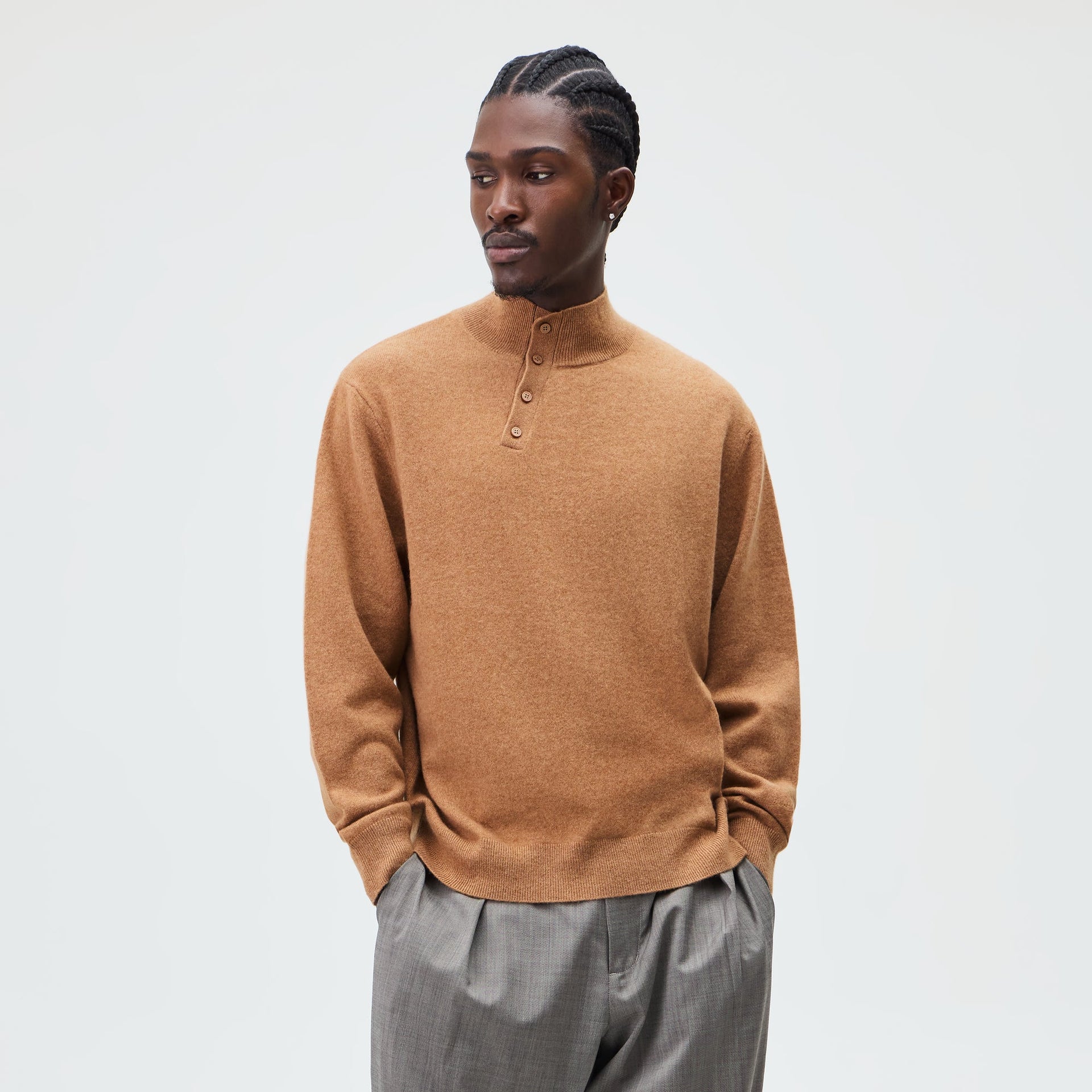 &Kin Cashmere Cyrus Turtleneck - Sand Dune