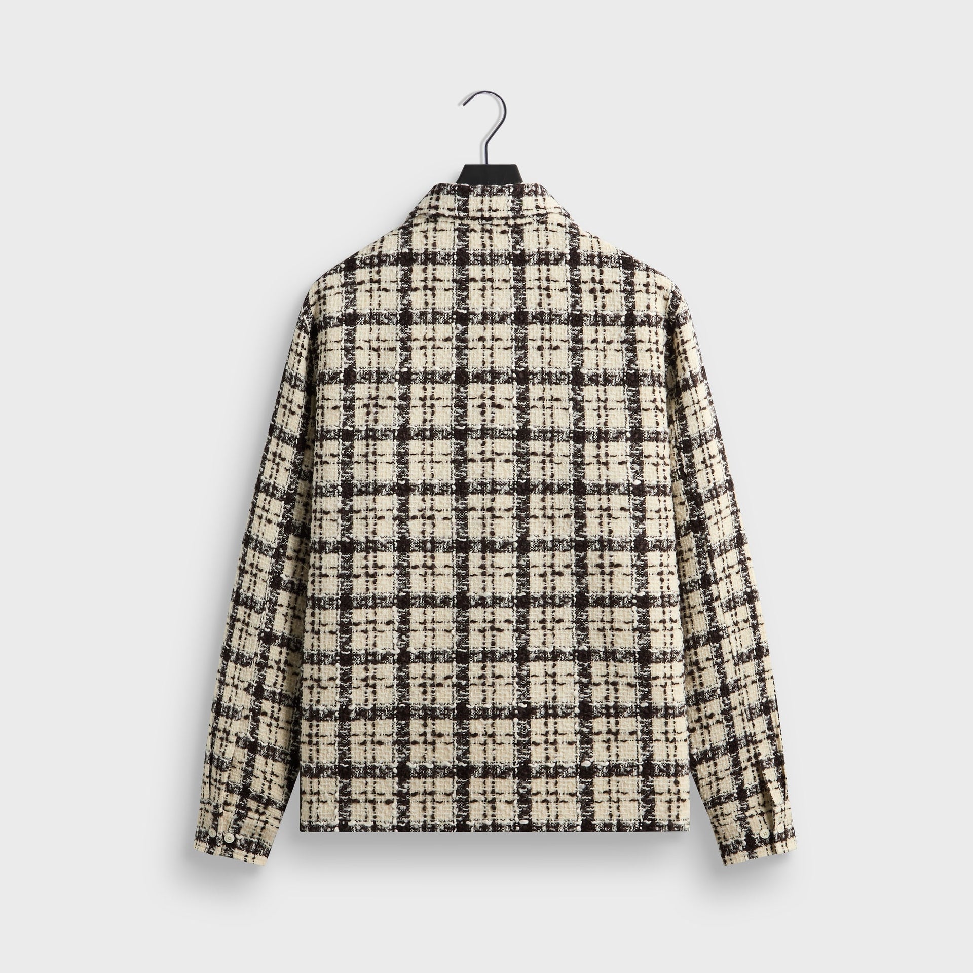 Kith Boucle Plaid Boxy Collared Overshirt - Sandrift - PH