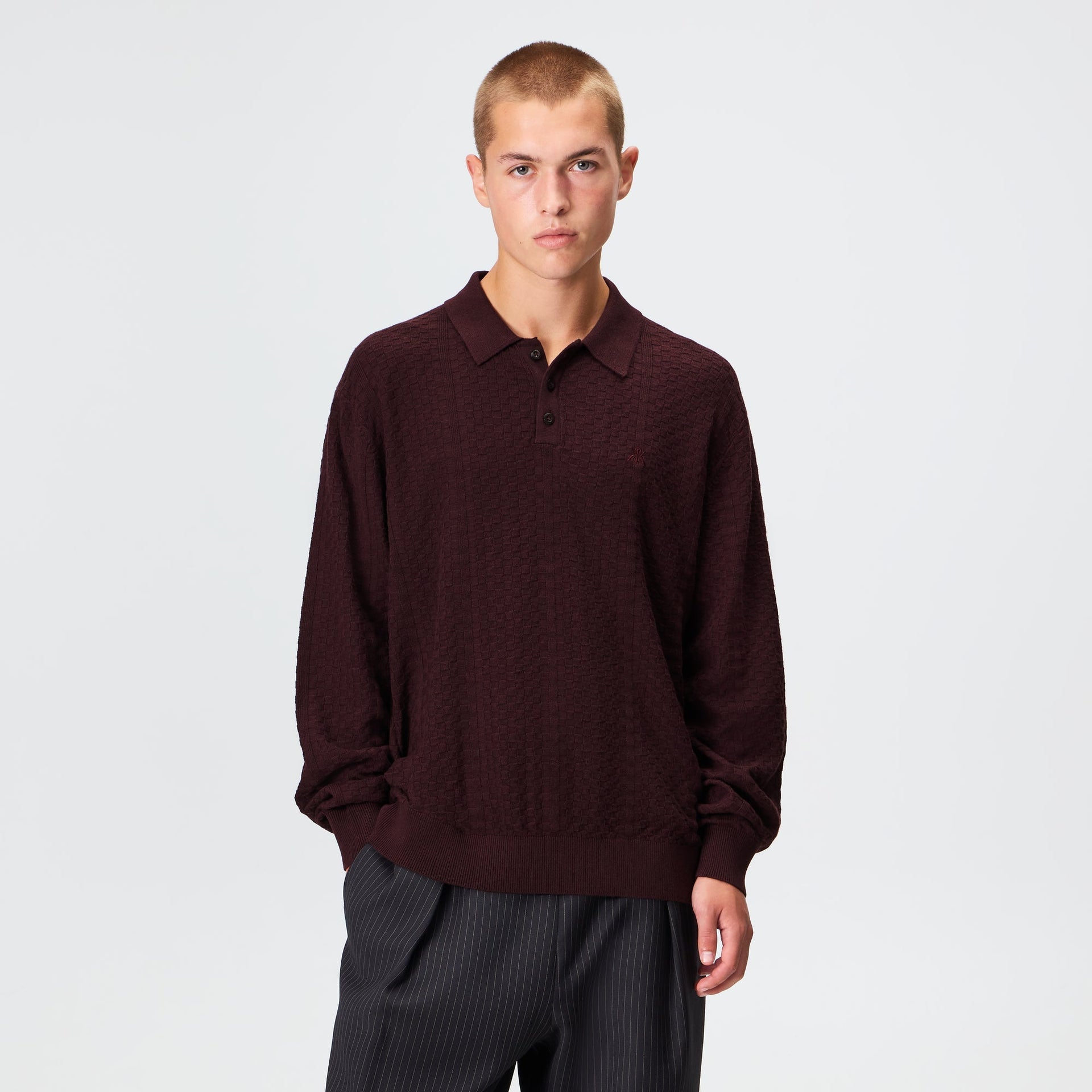 Kith Long Sleeve Tilden Pullover - Incognito - PH