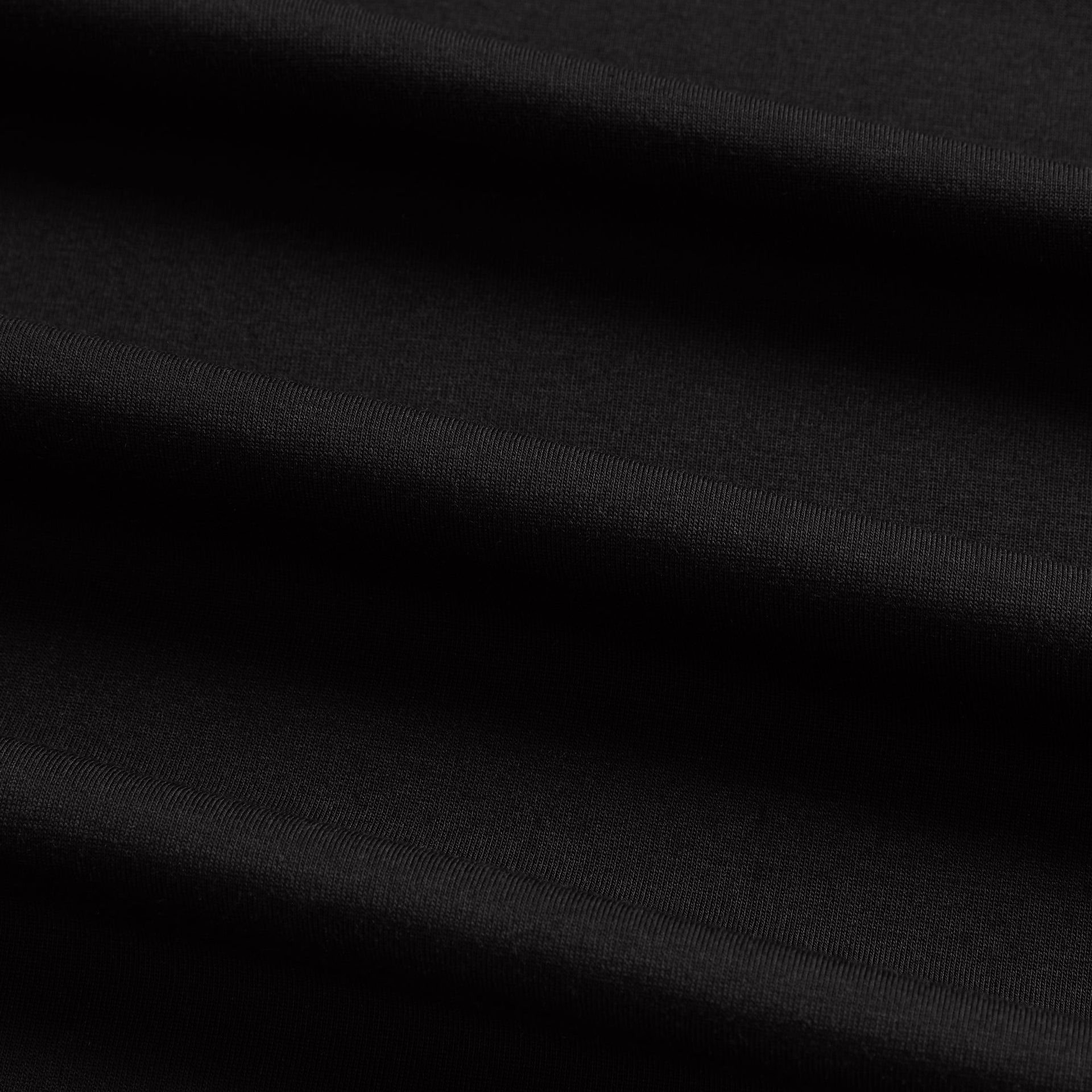 &Kin Long Sleeve Darin Tee close-up of the smooth black cotton jersey